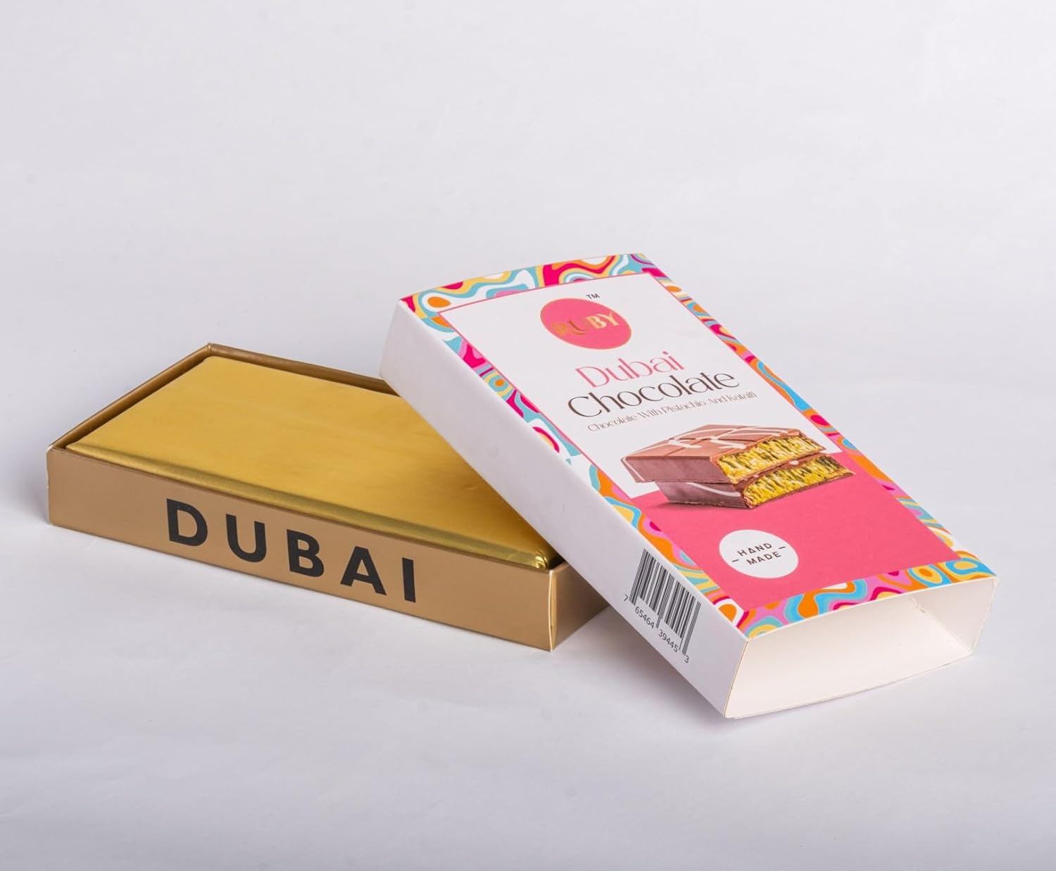 Ruby Dubai Premium Chocolate, Handcrafted Pistachio and Kadaifi, 190G image number 1