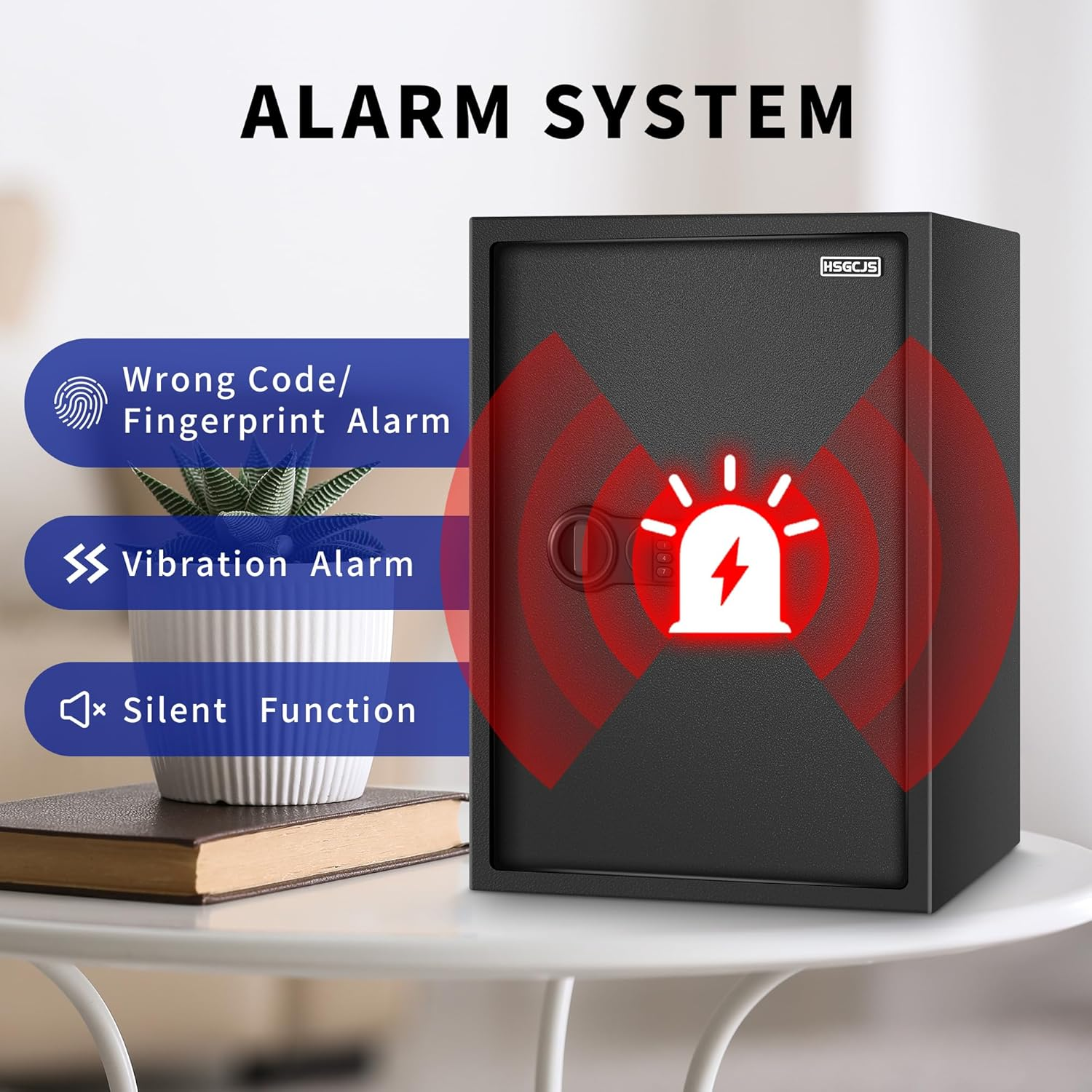 HSGCJS Large Fingerprint Safe &ndash; 3.02 Cubic Feet,Biometric Fingerprint Home Safe Box with Digital Keypad,Security Safe with Induction Light and Leather, Money Box for Jewelry Cash Document Valuables