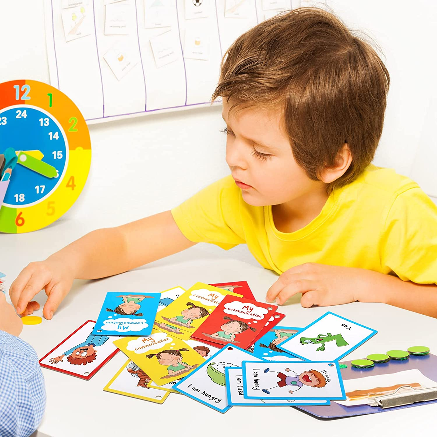 27 Autism Communication Cards Visual Aid Nonverbal Communication Board Speech Delay Feelings Emotions Flash Cards Autism Special Needs Cue Cards Language Learning Toys for Kids Children Adults image number 5