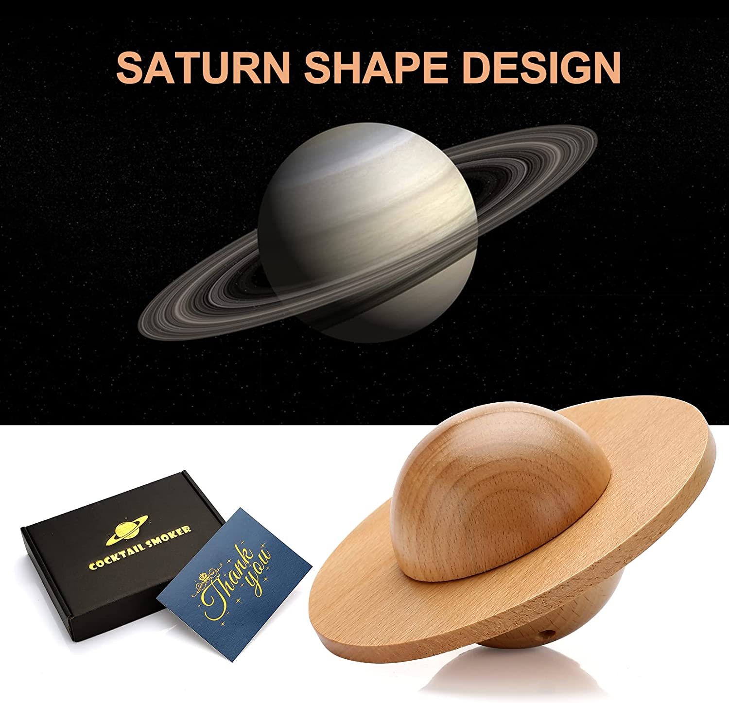 Cocktail Smoker Kit with 4 Wood Chips, Old Fashioned Whiskey Smoker Drinks Kit, Whisky Smoker for Cocktails, Wine, Whiskey, Bourbon, Husband, Dad image number 1