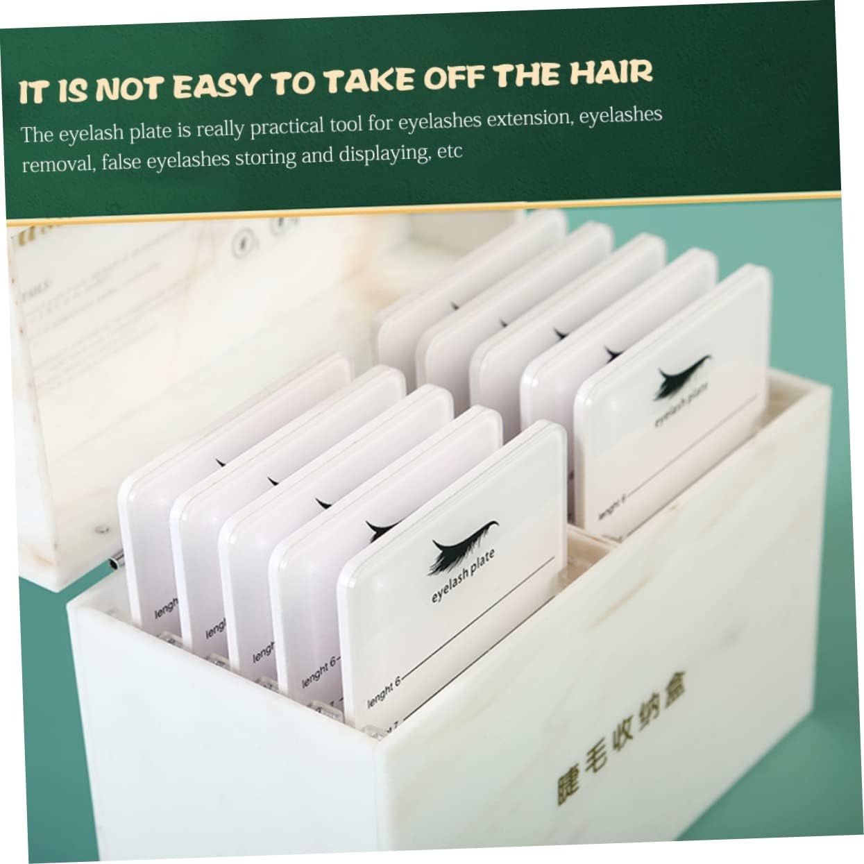 KALLORY 9Pcs Acrylic Lash Tray Lash Holder Tray Eyelash Storage Board for Extensions Extension Tool image number 3