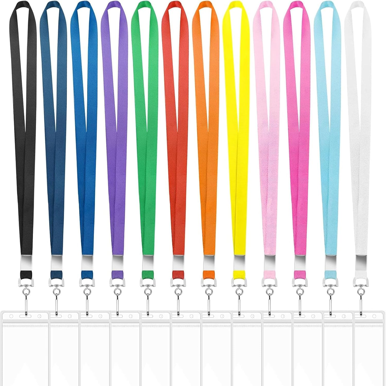 12 Pack Cruise Lanyards with ID Card Holder, Durable Lanyards with Waterproof ID Badge Holder Cruise Lanyards for Office, School, Travel (12 Colors) image number 2
