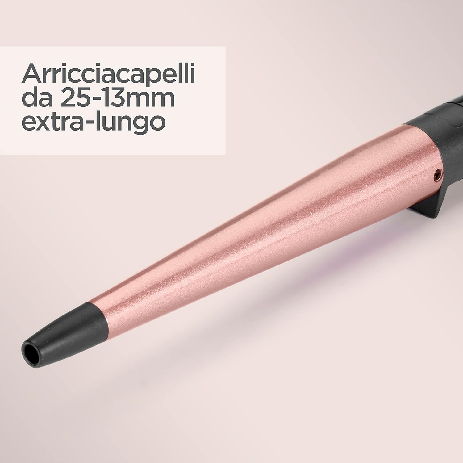 Babyliss Rose Quartz Conical Wand 13-25 Mm Conical Curling Iron for Natural Curls and Beach Waves, Pink Black, C454E image number 4