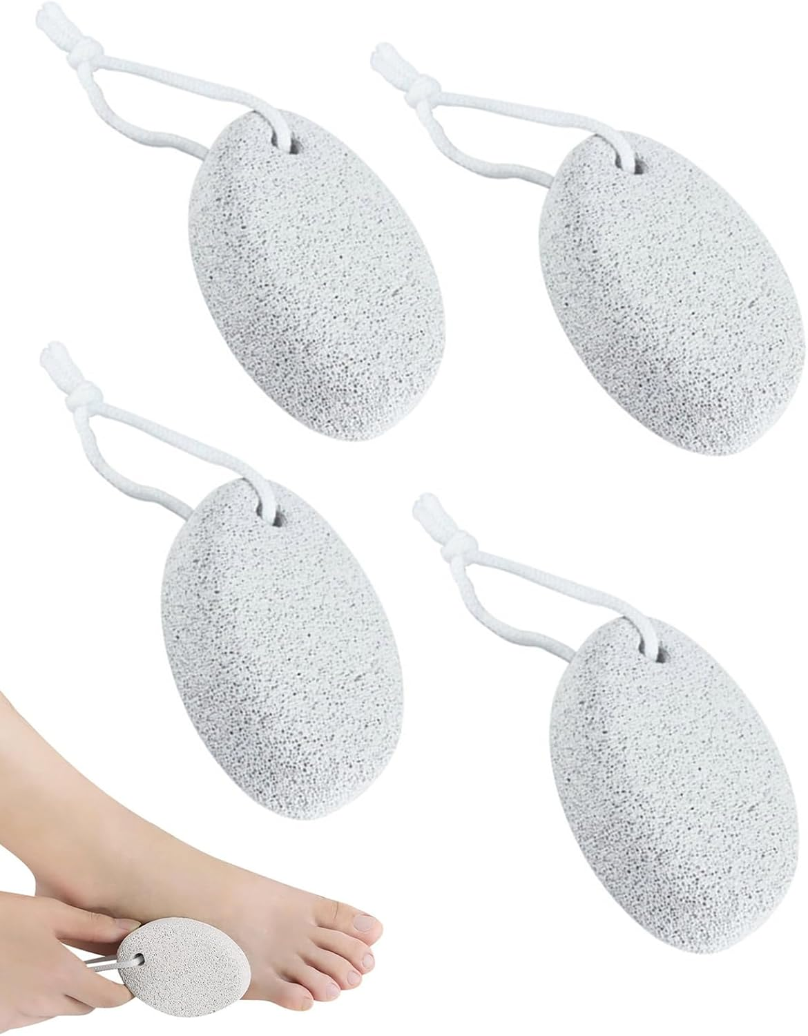 Natural Lava Pumice Stone for Feet - Premium Pedicure Tool for Hard Skin, Callus, & Dead Skin Removal - Exfoliating Foot & Hand Scrubber for Smooth Soft Skin - Callus Remover for Men & Women (4PCS) image number 1