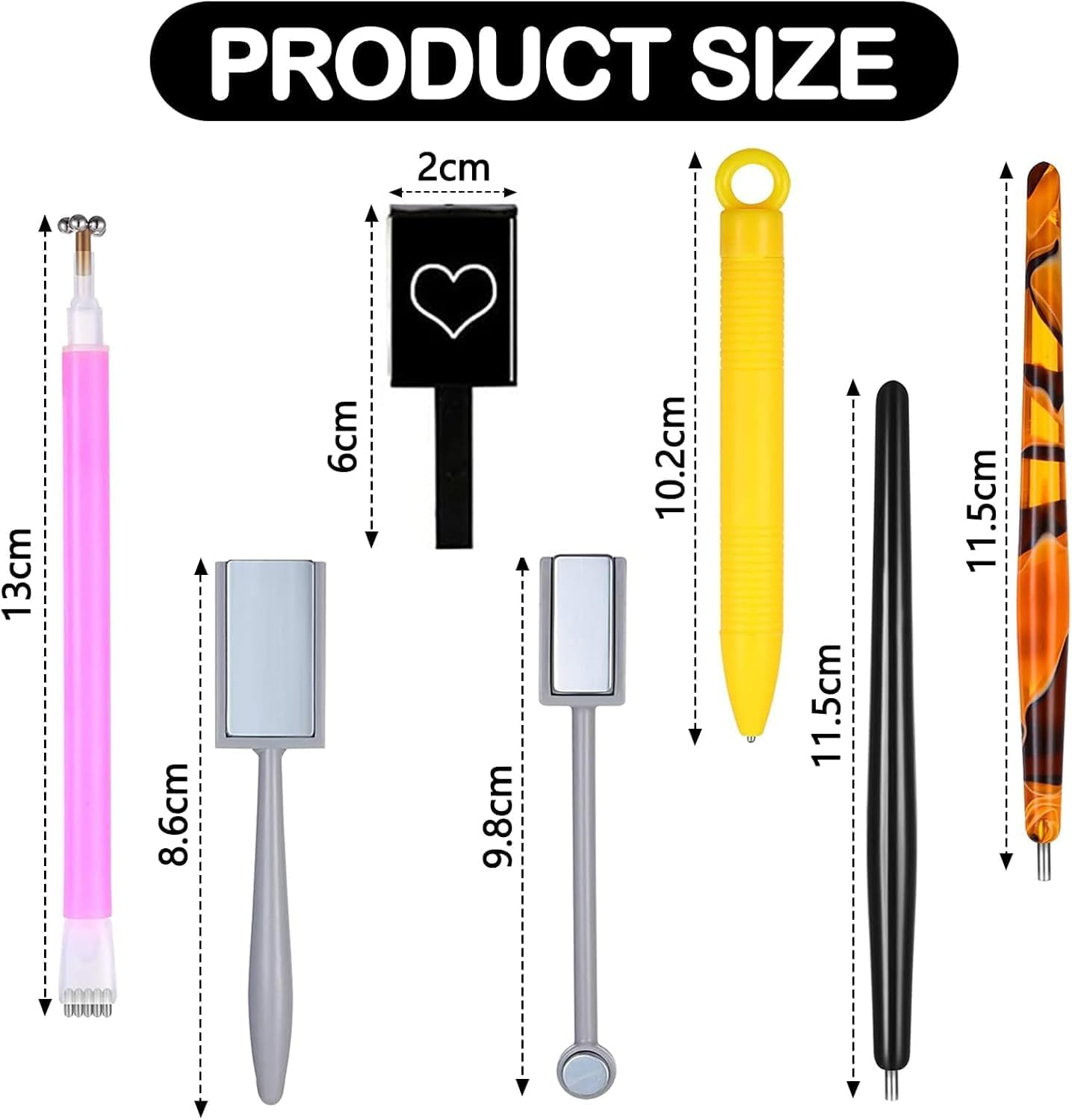 15Pcs Cat Eye Magnetic Nail Polish Kit,Nail Magnets Cateye for Nails Art, Double-Head Nail Magnetic Cat Eye Gel Nail Polish Magnet Wand Strong Suction Board Nail Manicure Tool Set for Nail DIY Salons.