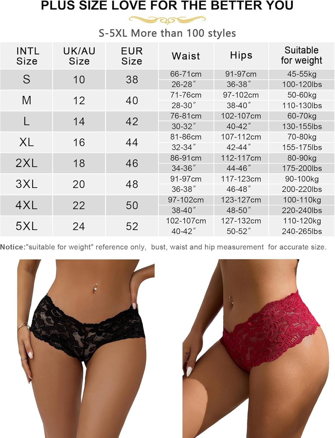 Ohmydear Floral Lace French Knickers plus Size Ladies Pants Full Bikini Briefs Cheeky Brazilian Underwear for Women Stretchy Hipster Panties Size 10-24 image number 3