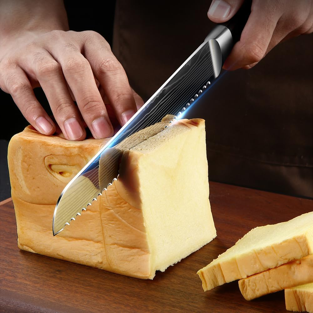 8 Inch Serrated Bread Knife High Carbon Stainless Steel Cake Cutter image number 4