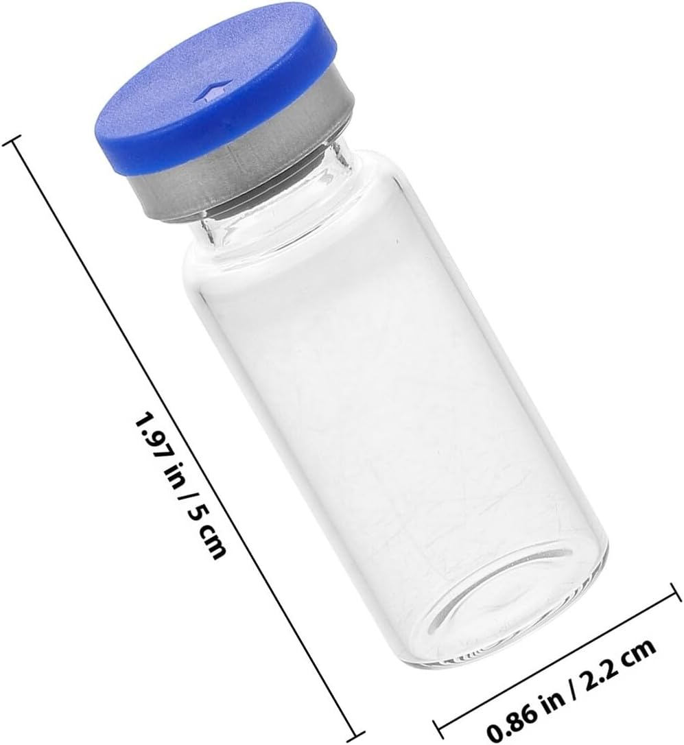 GRADENEVE 20Pcs 10Ml Glass Vials with Cap, Sterile Refillable Bottles for Essential Oil, Freeze-Dried Powder Storage, Cosmetic and Laboratory Use image number 2