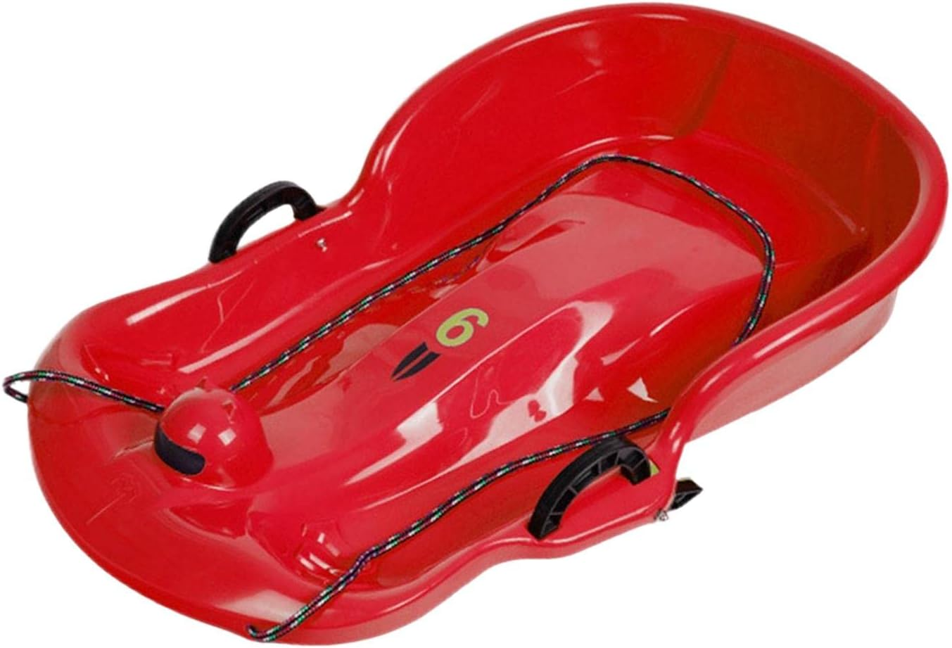 Tadill Winter Snow Sled Sleigh Sledding Toboggan Ski Board with Brake Handle, Skiing Kids Sledge with Double Seat for Sports Children Holiday Lawn