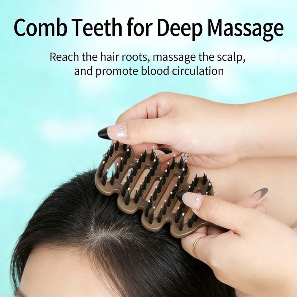 Baishengshili 2 Pack Boar Bristle Hair Brush for Thick Curly and Thin Hair, Ventilated Scalp Massage Detangler with Ergonomic Handle, Adds Shine and Reduces Frizz for Wet/Dry Hair