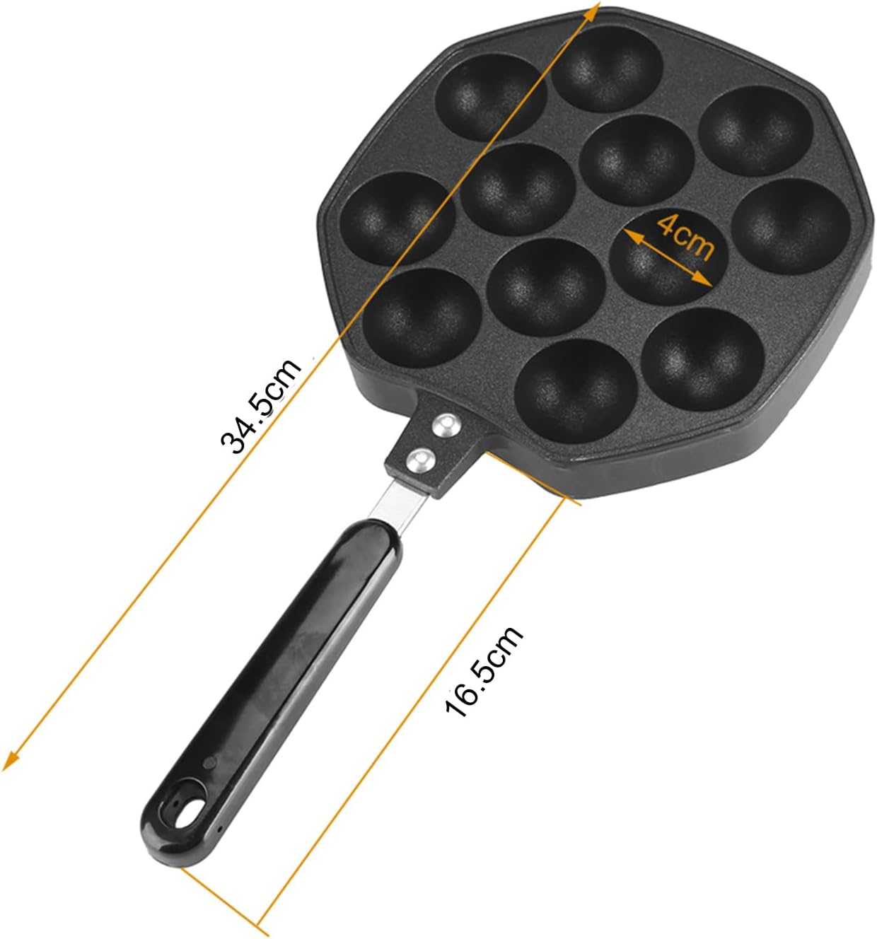 Omabeta 1PCS 12 Cavities Takoyaki Grill Pan, 4 &times; 4Cm per Hole, Non Stick Aluminum Japanese Takoyaki Pan,Cooking Plate Grill Plate for Takoyaki Octopus image number 3