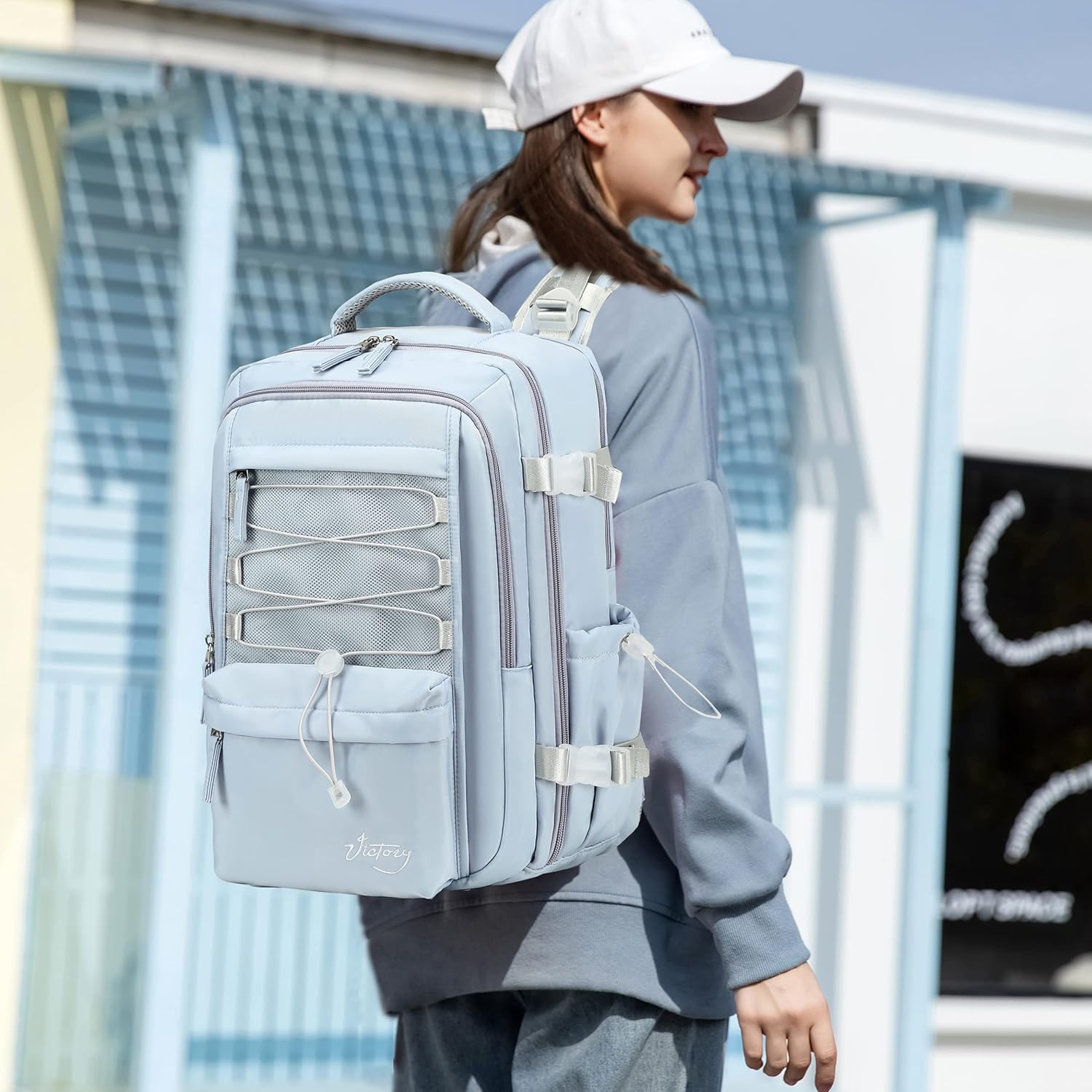 AO ALI VICTORY Travel Backpack for Women Men 15.6 Inch Laptop Backpacks with USB Port Carry on Backpack Large College Bag image number 5