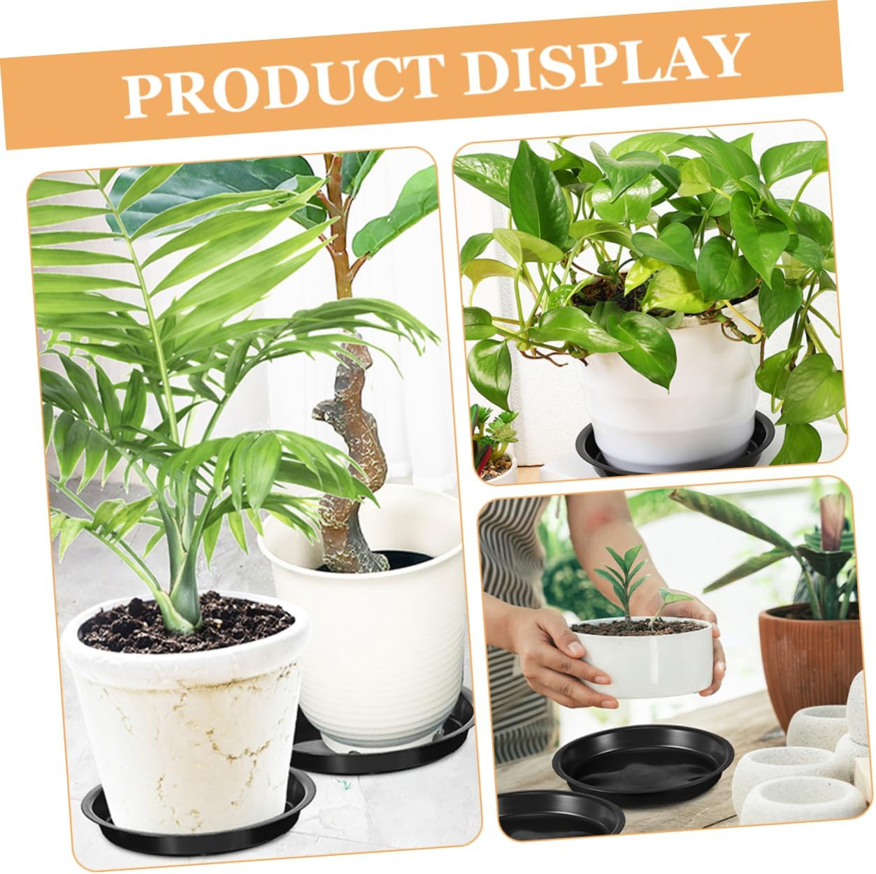 GAROZATION 2 Pcs Reusable Plant Saucer Trays round Pot Saucers for Plants Drainage Water Catcher Bonsai Pots