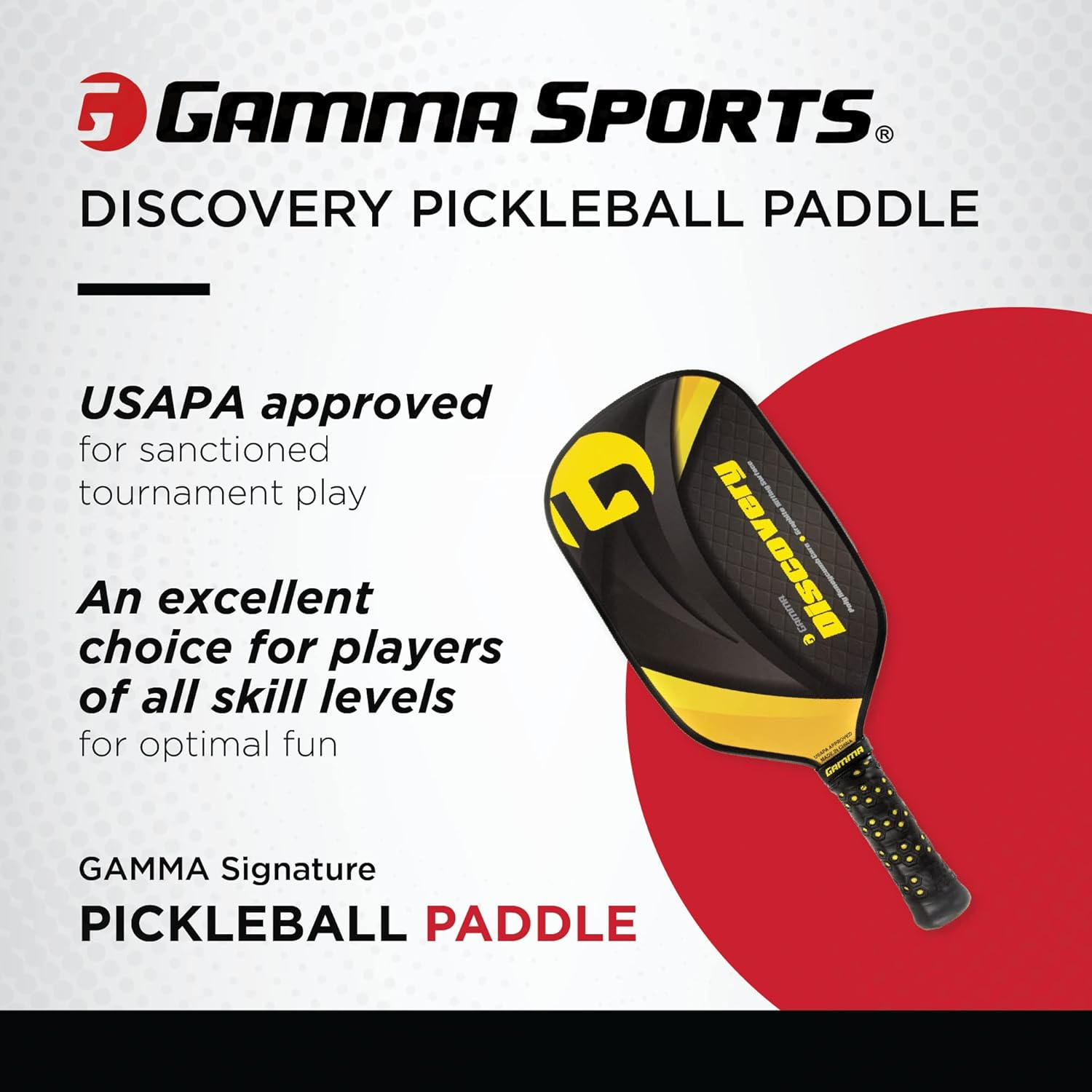 Gamma Sports 2.0 Pickleball Paddles: USAPA Approved, Textured Graphite or Fiberglass Surface, Honeycombed Aramid Core, Durable Flush-Fit Edge Guard, and Firm Honeycomb Grip, Indoor or Outdoor Play - Conqueror image number 7