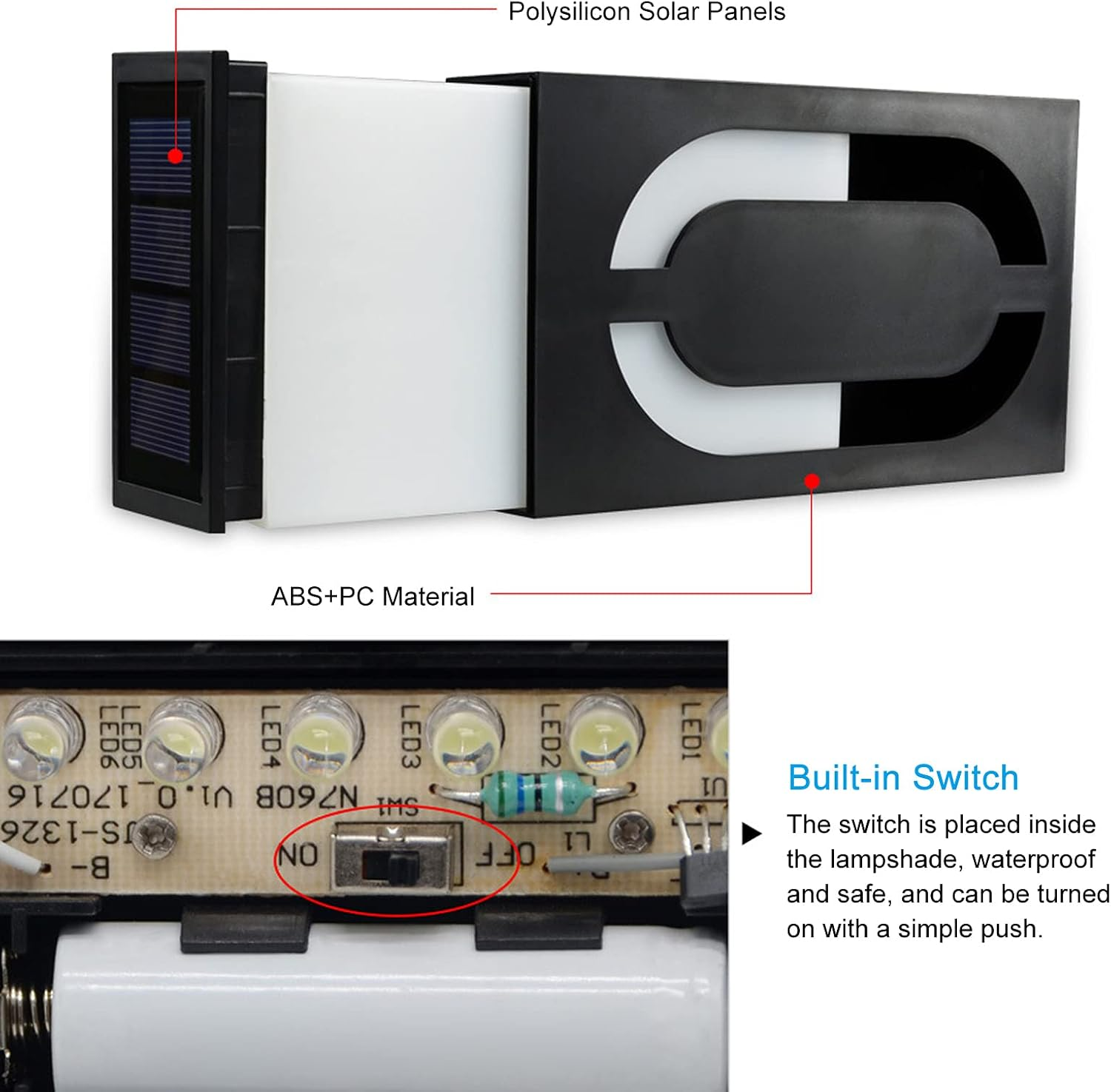 Solar House Number Light, LED Illuminated Address Plaque for Houses Address Numbers Solar Powered LED Address Sign for Home Villa Yard Street 1 image number 6
