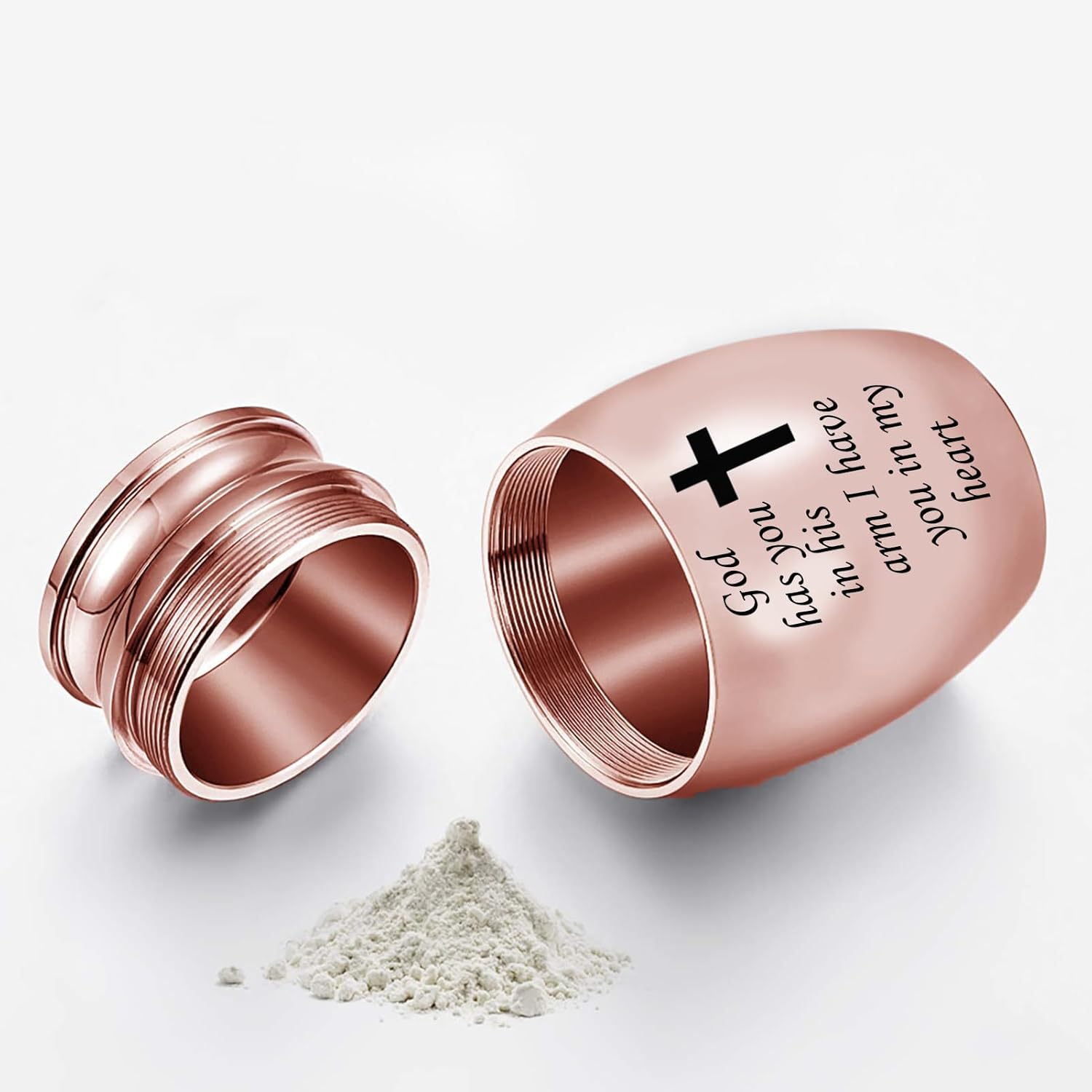 Pet Memorial Urns for Ashes, Keepsake Memorial Urns Teeth Hair, Rose Gold-Plated Stainless Steel Jars for Cat Keepsake Loss of Dog Sympathy Gift image number 6