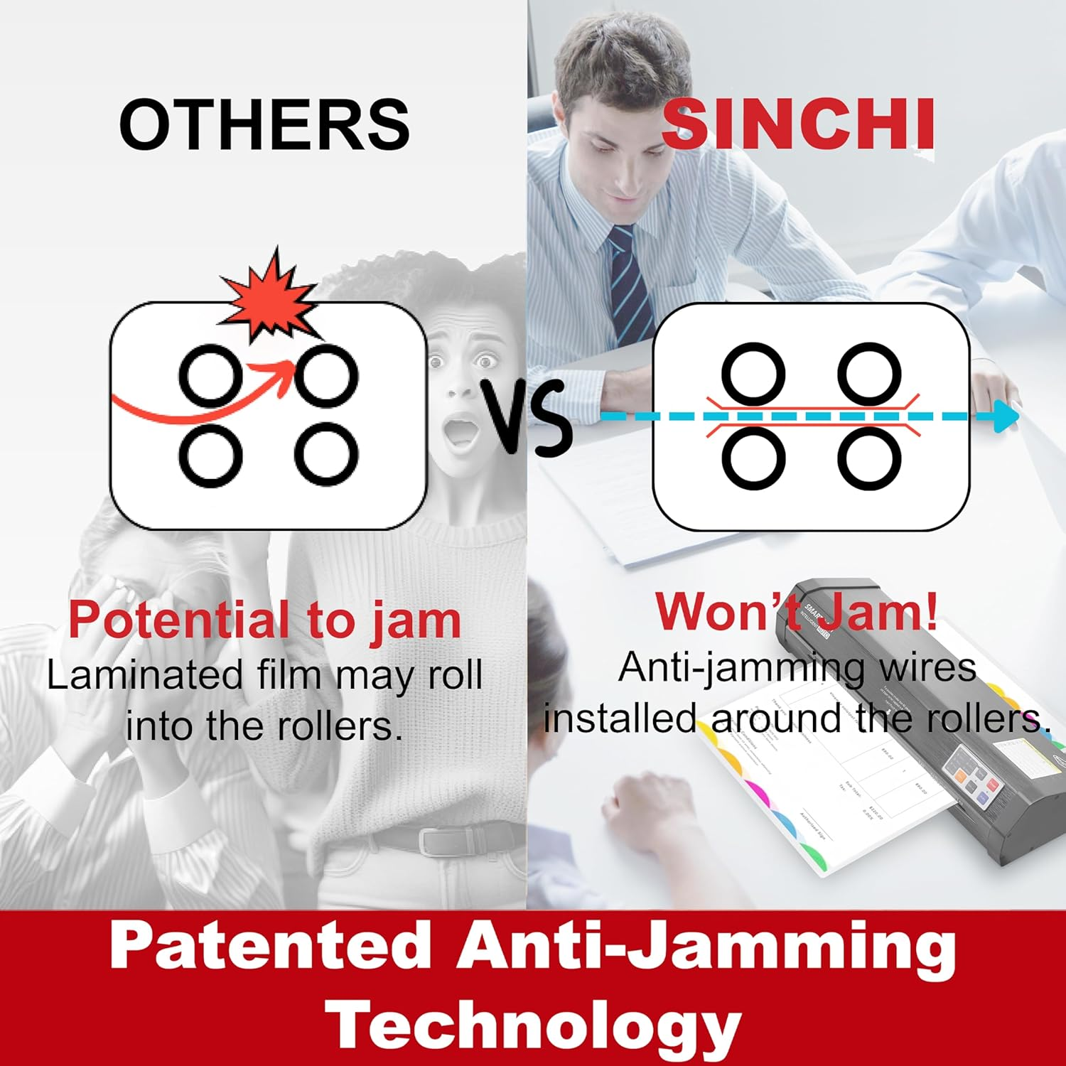 SINCHI 75-250 Mic, Auto Sense, Heavy Duty, A3-Size Thermal Laminator Machine for Business/Office/School, Never-Jam 50-Second Warm-Up Laminating Machine, Foil Applicator as Well image number 2