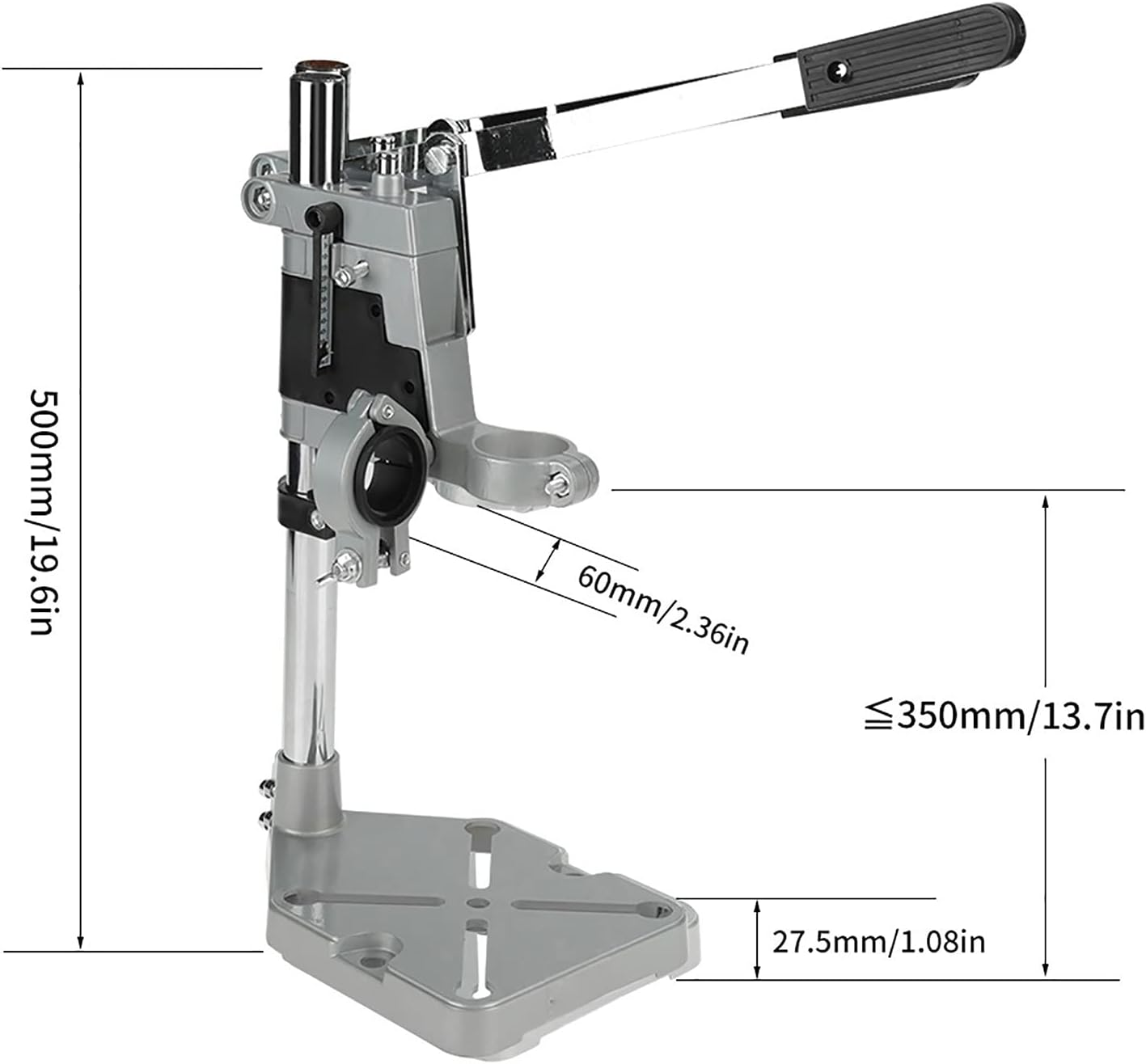 HISUEKIG Benchtop Drill Presse, Heavy-Duty Base Drill Stand, Easy to Use for Press Workbench Hand (Double Hole) image number 3