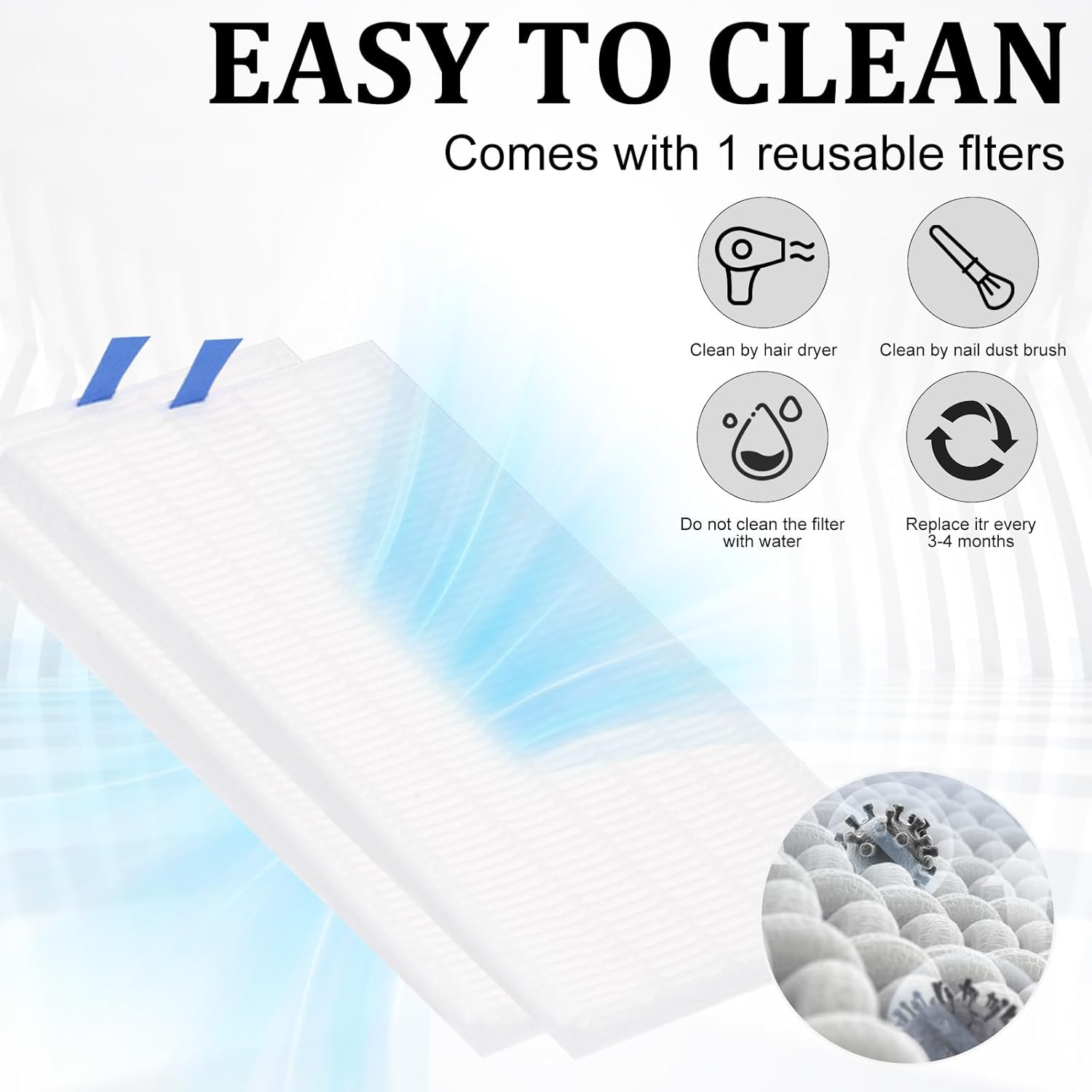 Bouzaak Rechargeable Nail Dust Collector 80W Nail Extractor Vacuum Fan for Acrylic Gel Nail Polishing Nail Salon (White) image number 6