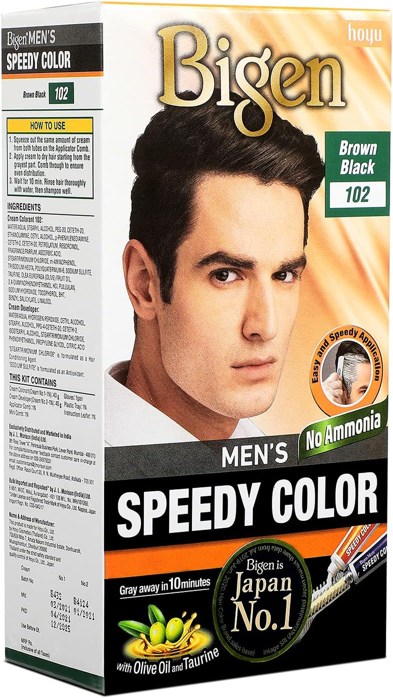 Bigen Men'S Speedy Color, Brown Black 102, 80G image number 4