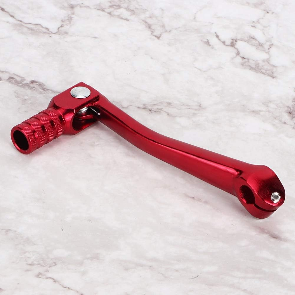 Motorcycle Gear Shift Pedal Lever, Universal CNC Aluminum Alloy Folding Heel Toe Gear Shifter Lever Arms Motorbike Modification Part 11-14Mm/ 0.43-0.55In(Red) image number 4