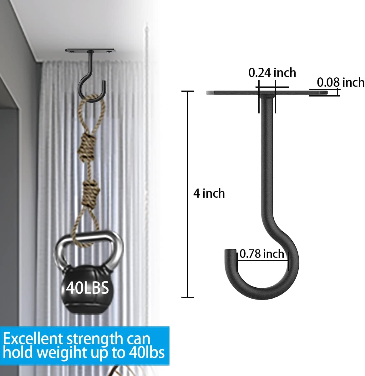 4In Ceiling Hooks for Hanging Plants 4Pack for Plants image number 4