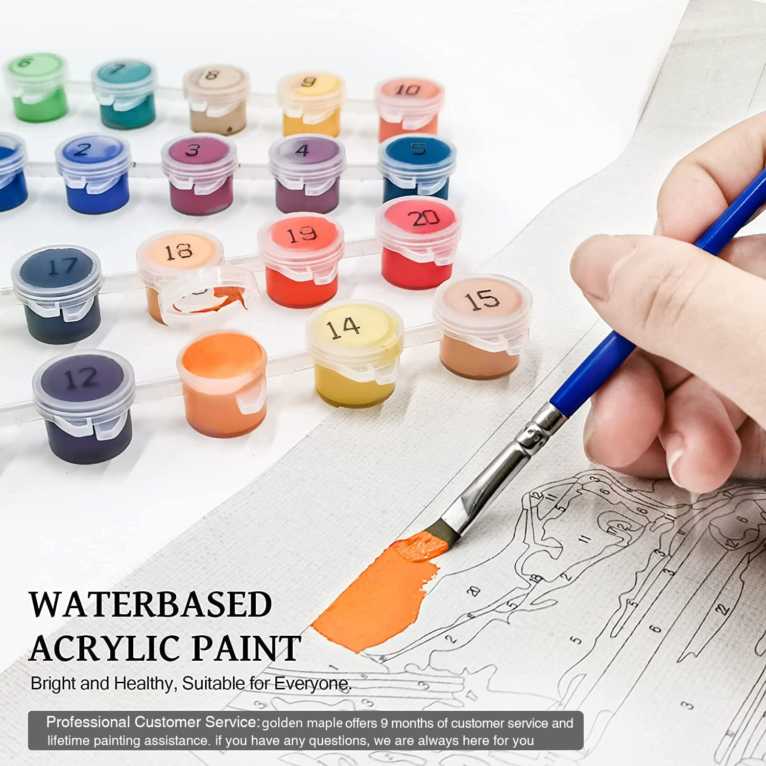 Golden Maple Paint by Numbers Kit - Paris Hotel 16 * 20Inch, Acrylic, Canvas, All Seasons, Traditional, Unisex, Kid, Teen, Adult, Painting Kit image number 4