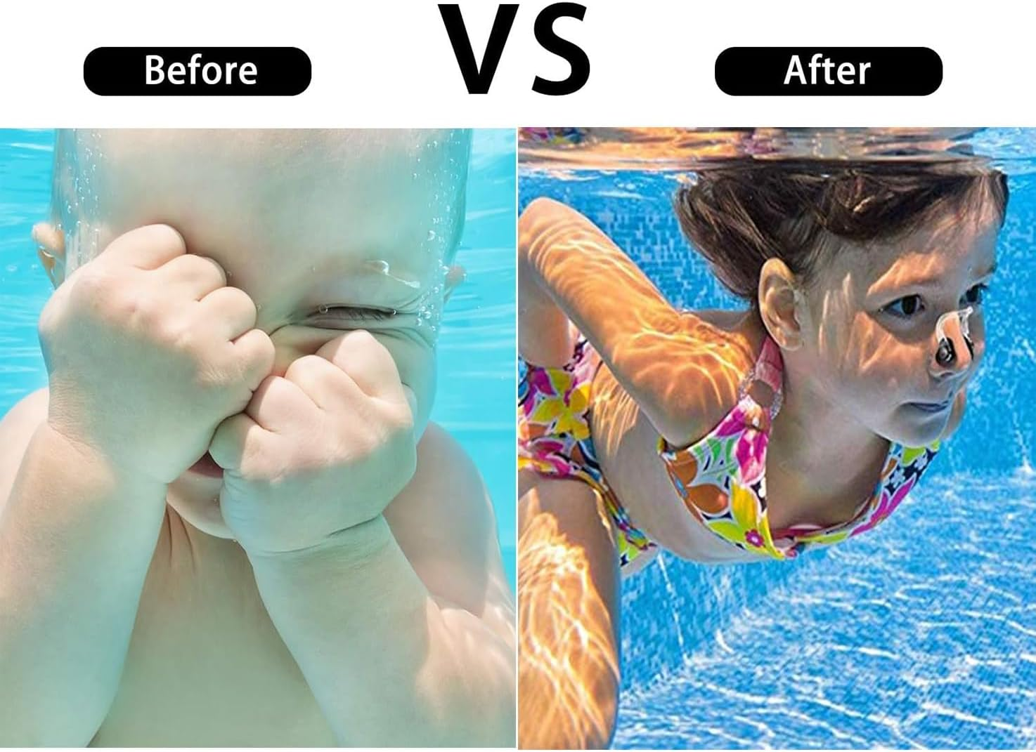 WADY 8Pcs/Pack Waterproof Silica Gel Swimming Nose Clip, Nose Clips Swimming, Swimming Nose Clips PVC Silicone Swimming Nose Plugs Swim Training Protector Plug for Adult Kids (8)