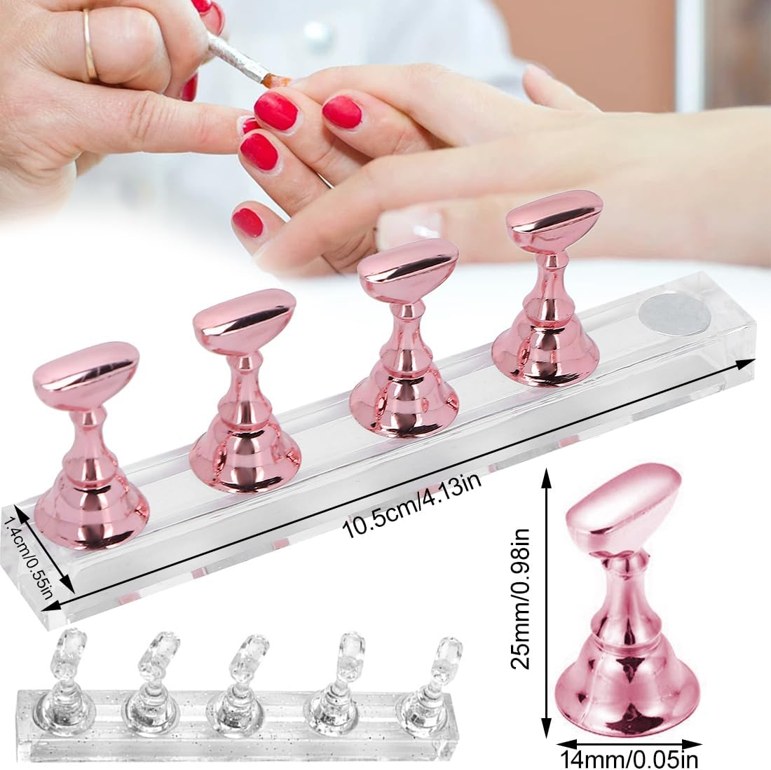 KEMUZ Nail Stand, Nail Accessories, Set of 3, Magnetic Nail Practice Stand with Holder for Nail Tips for Easy Manicure, Practical Manicure Set for Beginners and Professionals at Home or in the Salon image number 6