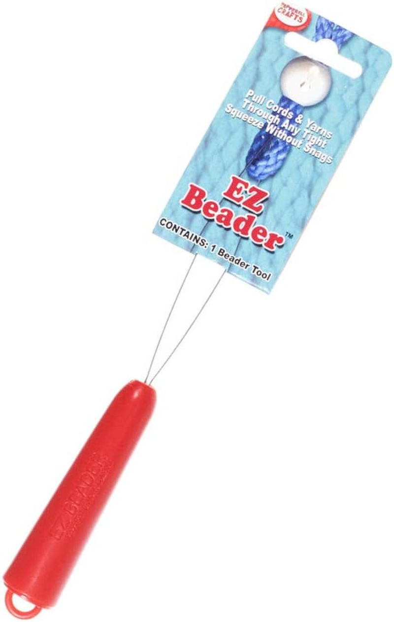 Ez Beader Plastic Beading Tool - Makes Stringing Beads Effortless, Red