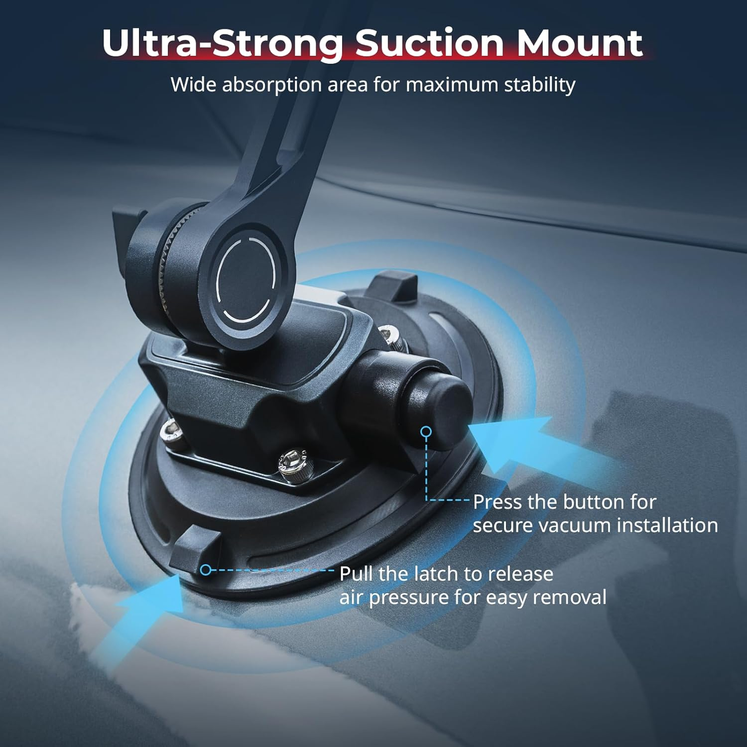 SMALLRIG Mini Shock Absorber Arm, 4-Inch Vacuum Suction Cup, Double Spring and Hydraulic Damping, Car Mount for DJI Osmo Pocket 3/For Gopro Hero13/For Insta360 X4, with Storage Bag - 5123 image number 5