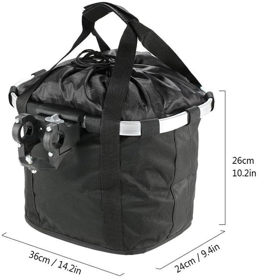 Black Bike Basket for Dogs and Small Pets &ndash; Foldable, Removable Carrier for Cats and Dogs, Quick Release Handlebar Mount, Easy Installation, Detachable Cycling Bag for Mountain, Picnic, and Shopping image number 4