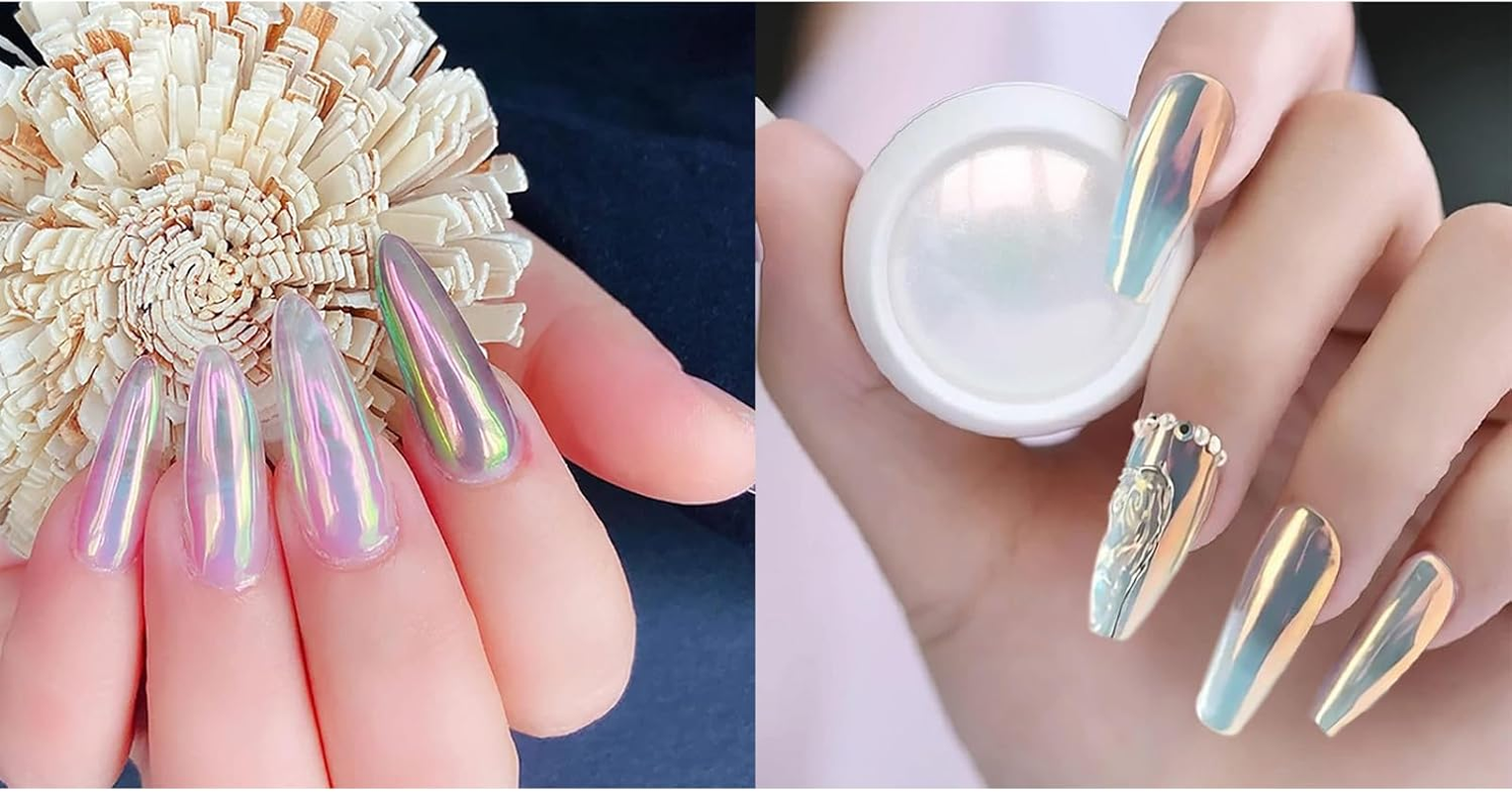Rylaxzon Chrome Nail Powder - Nail Chrome Art Decoration for Women with Mirror Effect and Iridescent Glitter image number 5