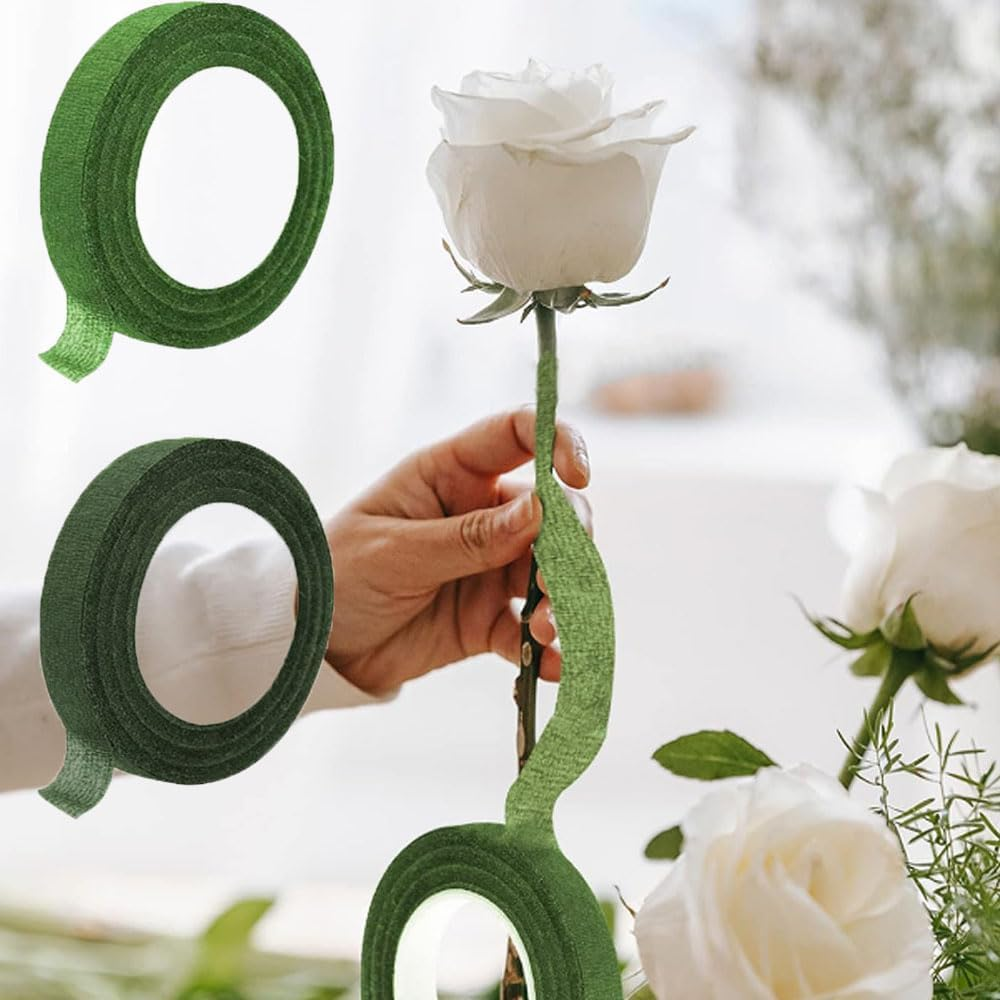 ARMASTUSE Craft Tape Floral Adhesives,6 Rolls Floral Tape for Bouquets,Floral Tapes,Wedding Florist Craft Stem Wrap Floral Paper Tape for Floral Crafts image number 3