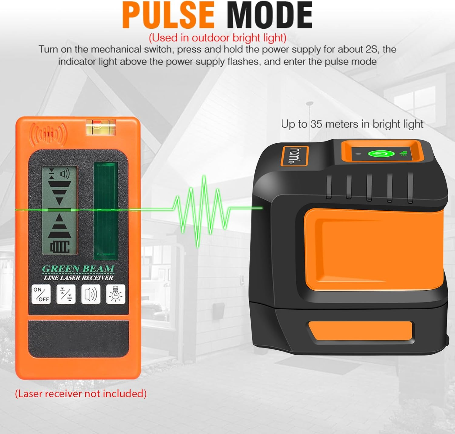 Laser Level with Self-Leveling, Cross Line Laser Leveler Construction Tool for Home Renovation DIY, Cabinet Making, Picture Hanging, Floor Level with Carrying Pouch and 2 AA Batteries image number 5