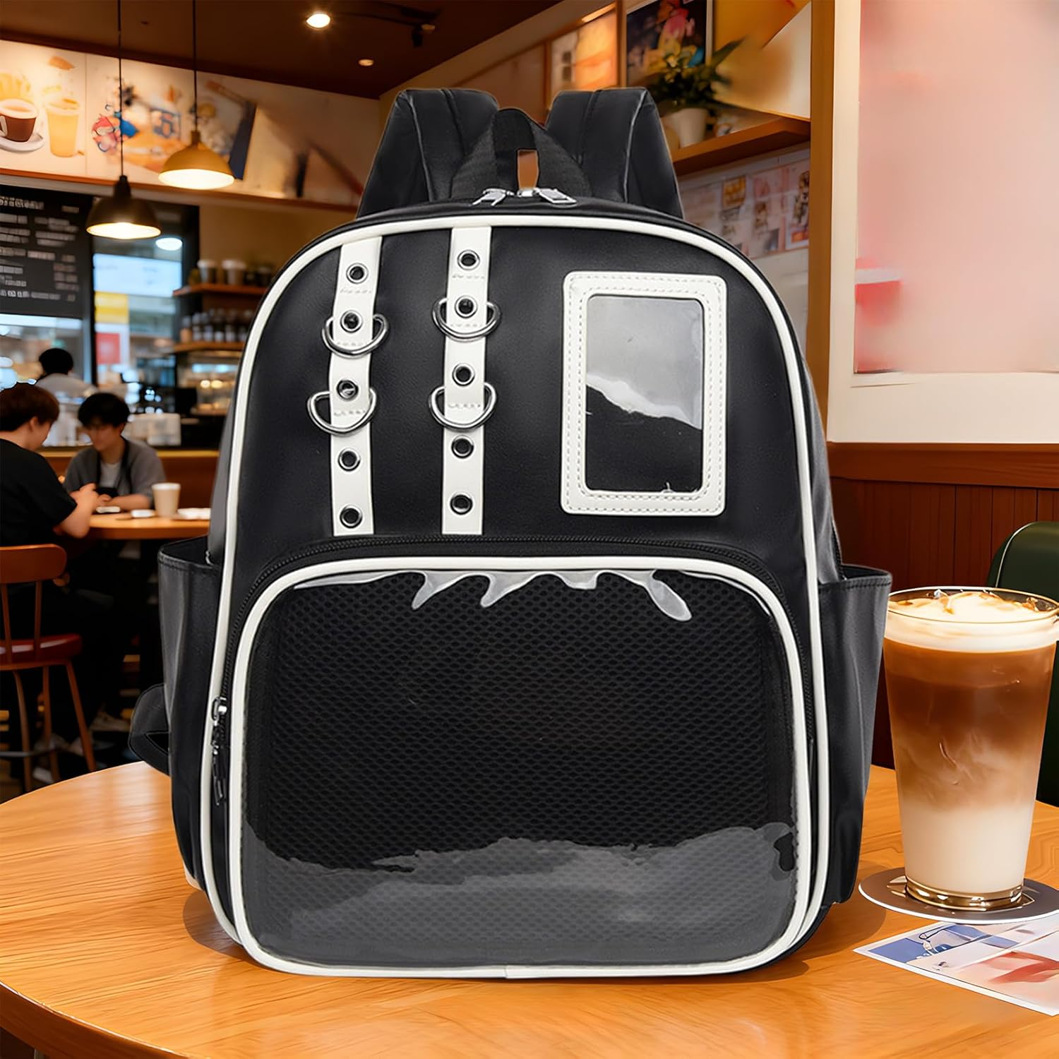 Gazocua PU Bag, Cute Badge Presentation Purse - Badge Presentation Purse - for Sports, Travel, Luggage, Hiking, Comic Con, Work, Fitness, Everyday and Outdoor Use, Black, Siehe Beschreibung - White On Black image number 2