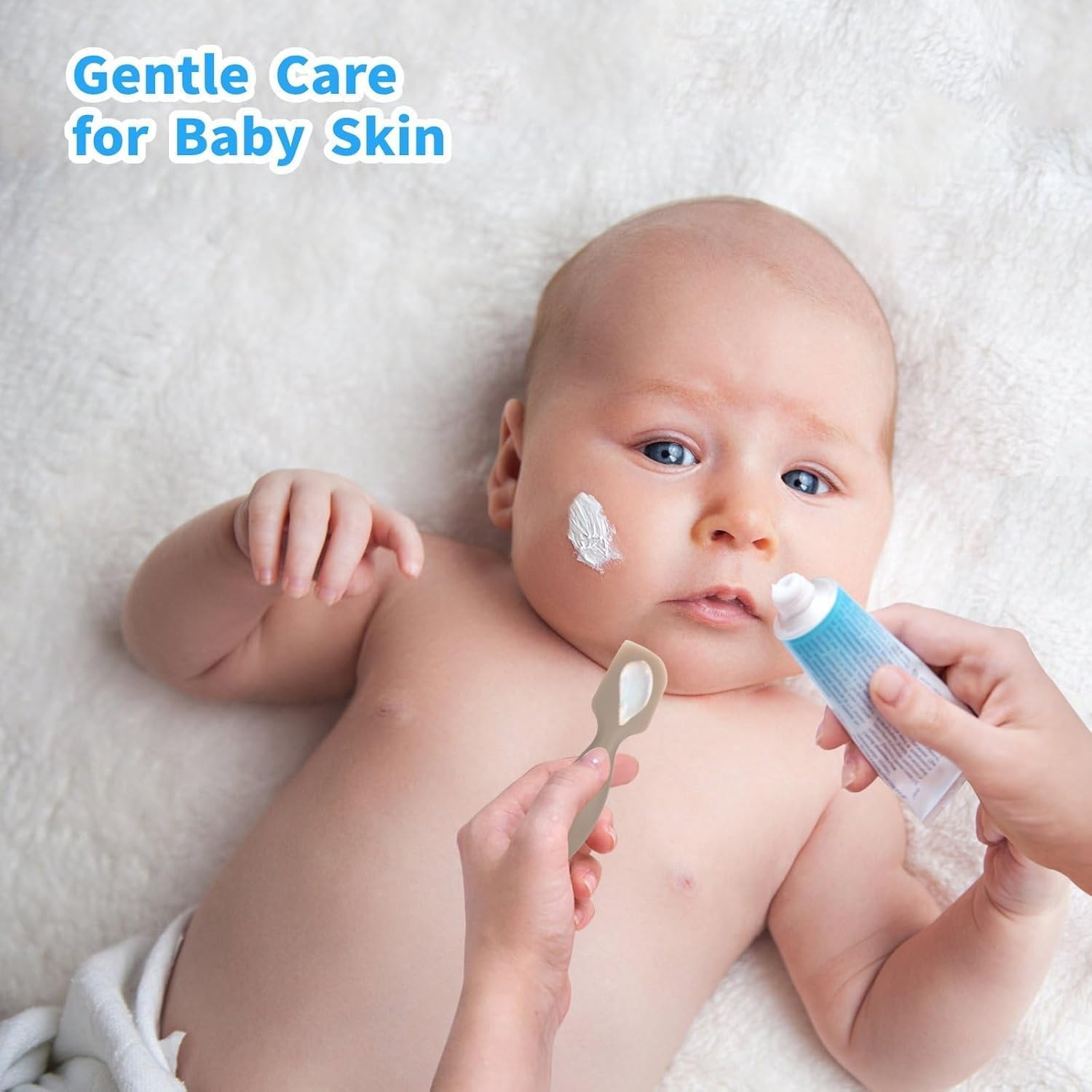 4 Pack Mini Baby Diaper Cream Spatula Applicator, Soft Silicone Baby Butt Paste Spatula Diaper Cream Brush with Suction Cup Base (Brown, Blue, Pink, Gray) image number 4