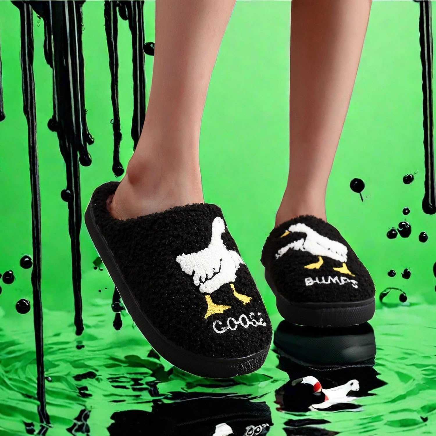 Women'S Men'S Home Slippers Love Cartoon Retro Soft Plush Lightweight Slippers Slip-On Cozy Indoor Outdoor Couple Slippers Slip on Anti-Skid Sole