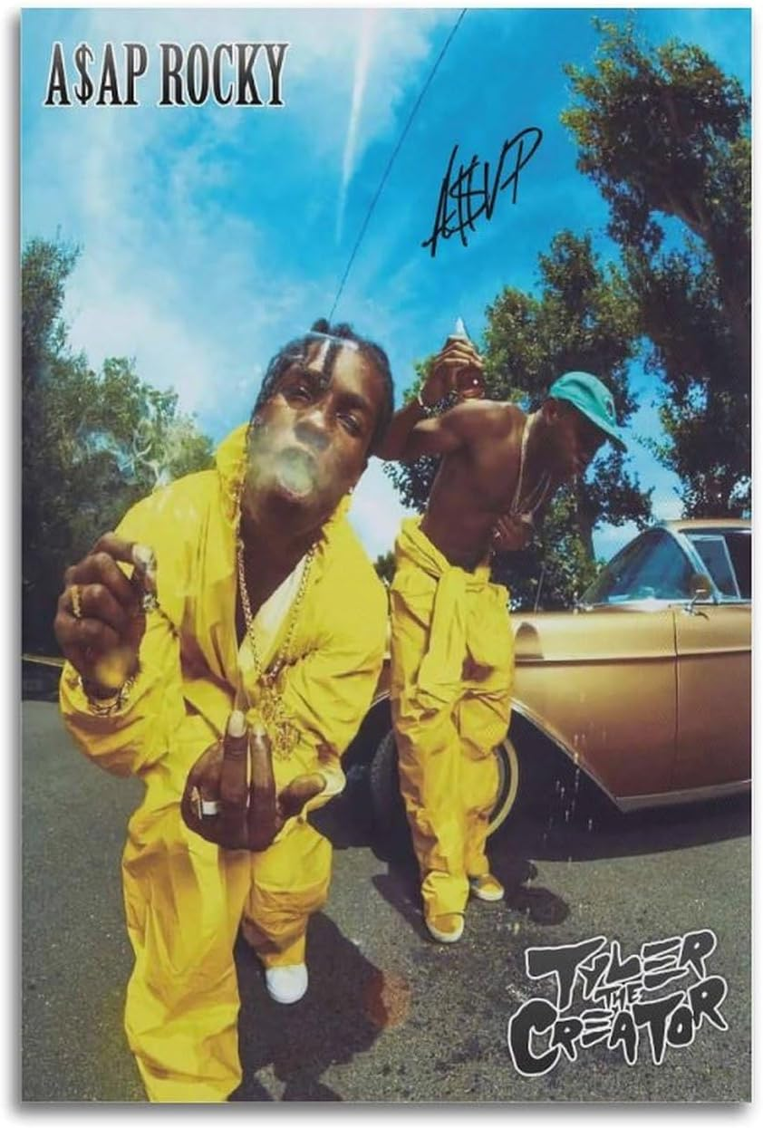 Art Asap Music Rocky Canvas Rapper Poster Poster Canvas Painting Wall Art Picture Home Decor Print for Bedroom Living Room Dorm Study Bar Office 08X12Inch(20X30Cm) image number 4