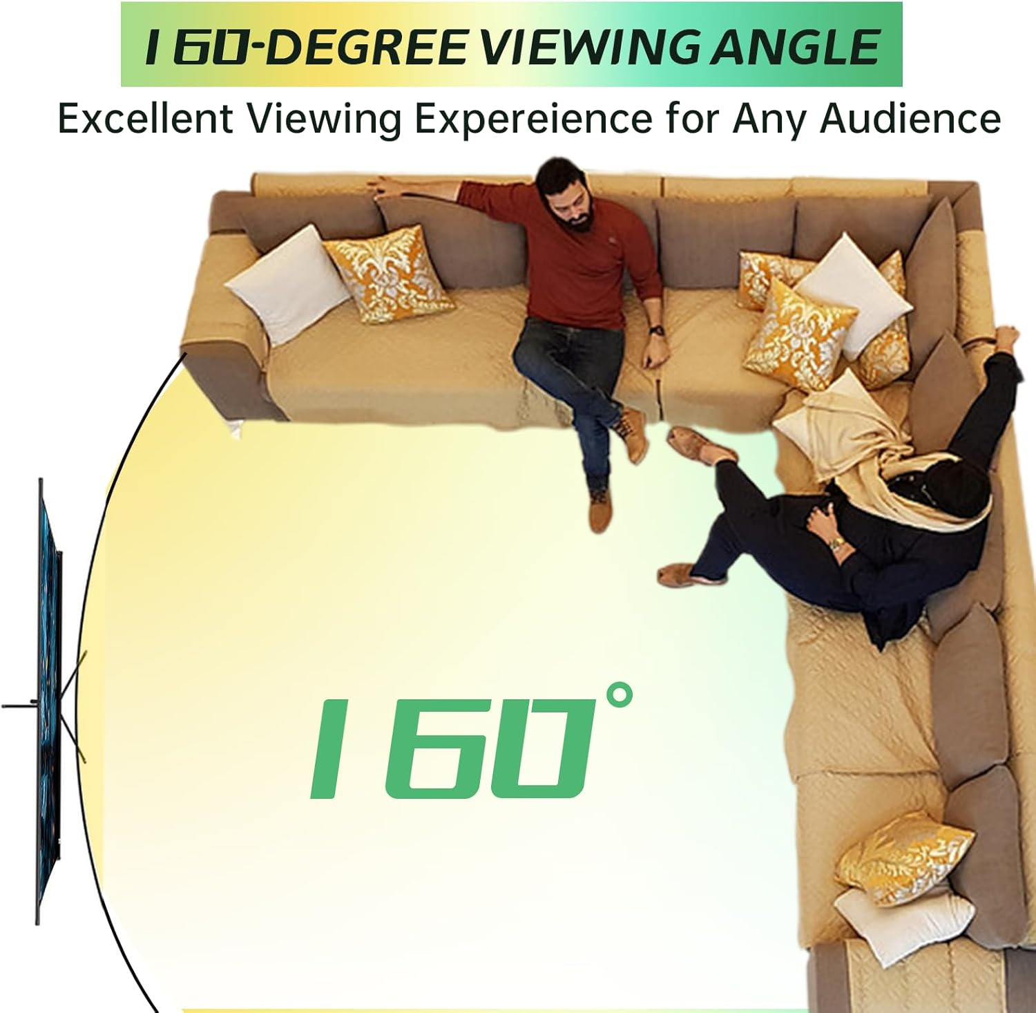 Tripod Projector Screen with Stand 80 Inch 16:9 4K HD Projection Screen Stand Wrinkle-Free Height Adjustable Portable Screen for Projector Indoor & Outdoor for Movie,Home Cinema,Gaming,Office image number 2