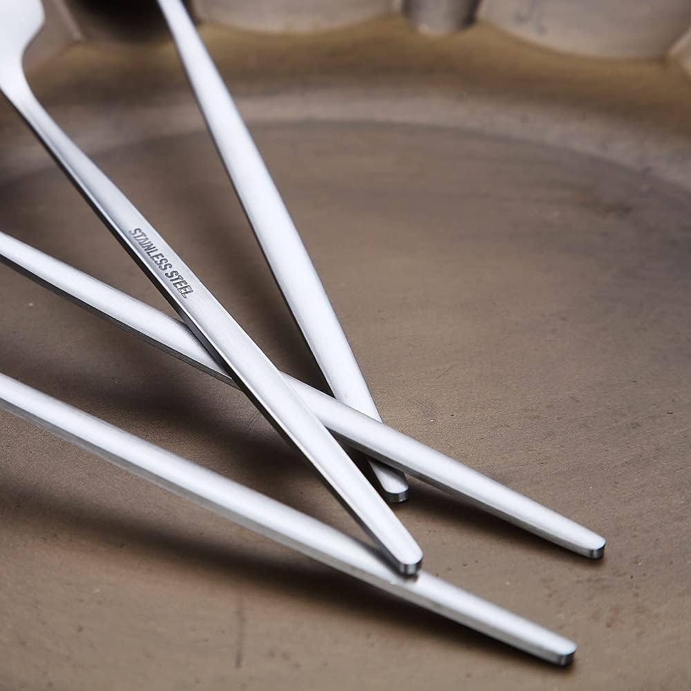 Matt Dinner Forks 6 Piece, Stainless Steel Dessert, Table, Salad Forks - Silverware Set for Home, Kitchen or Restaurant - Dishwasher Safe (Matt Silver-8.4 Inch) - 4. Matt Black image number 6