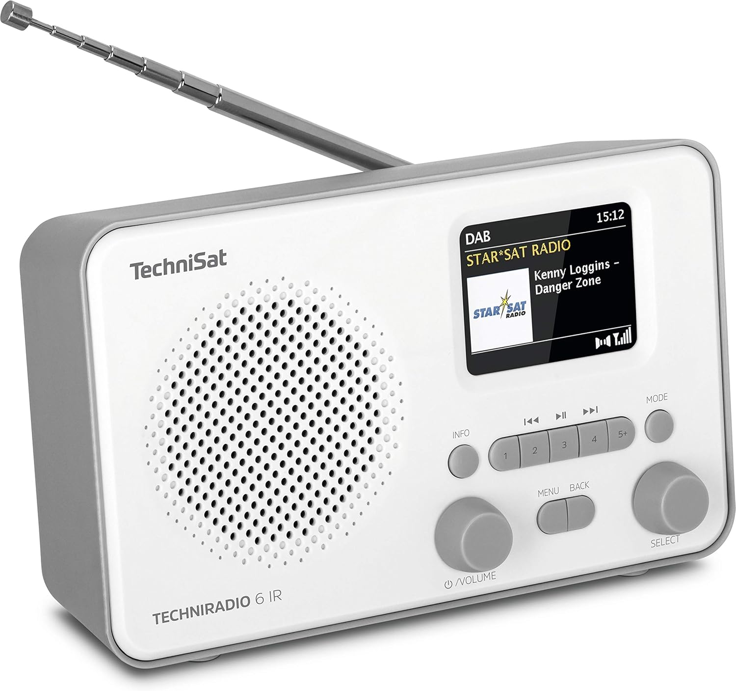 Technisat TECHNIRADIO 6 IR - Portable Internet Radio (DAB+, FM, Wifi, Bluetooth, Colour Display, Alarm Clock, App Control, Favourite Memory, 3 Watt RMS) Grey/White image number 6