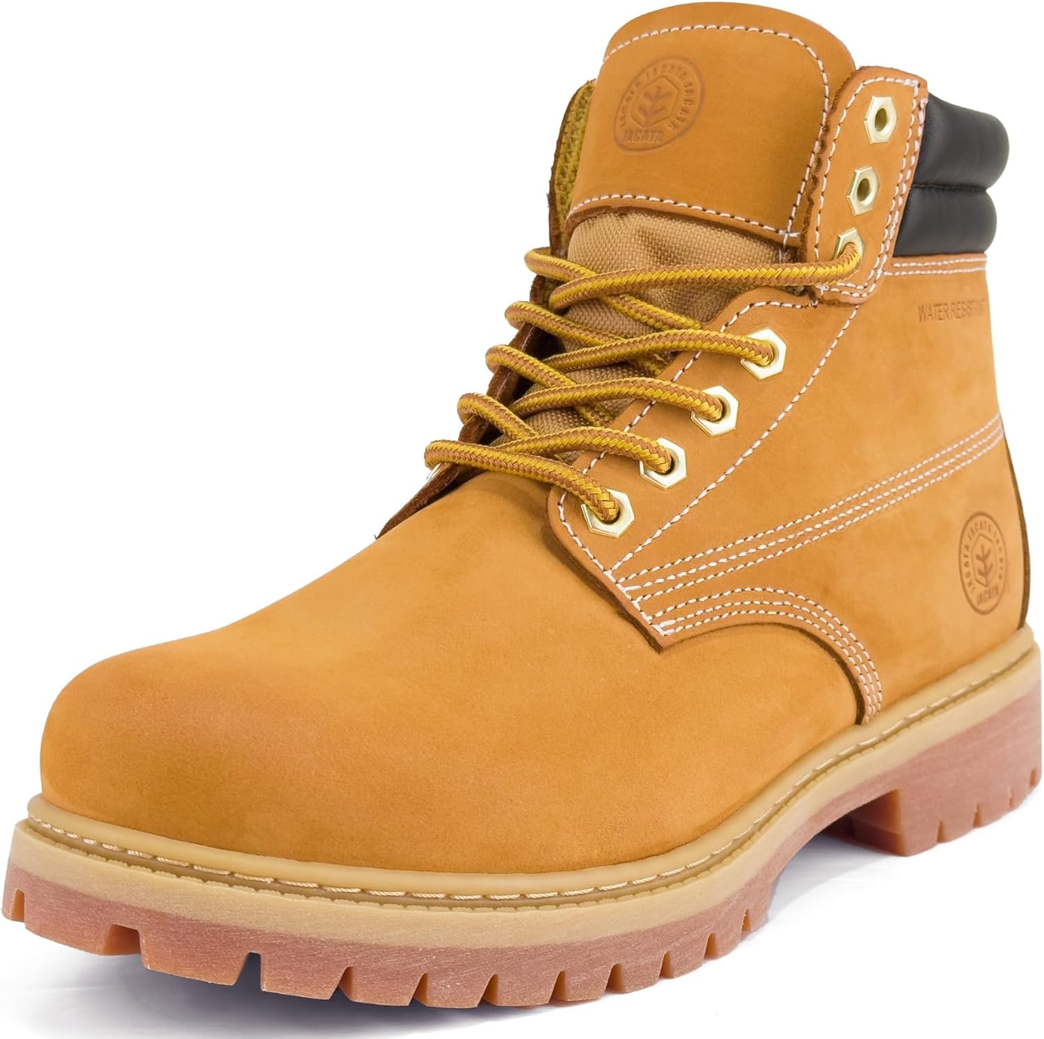Jacata Men'S Water Resistant Leather Work Boot Rubber Sole Construction Oil Resistant Utility Industrial Boots image number 3
