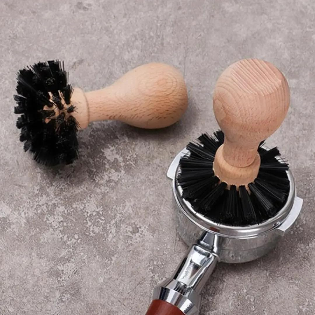 18 Grams Portafilter and Group Head Cleaning Brush for 58Mm Basket &ndash; Beech Wood Handle with Nylon Bristles &ndash; Espresso Machine Maintenance Tool