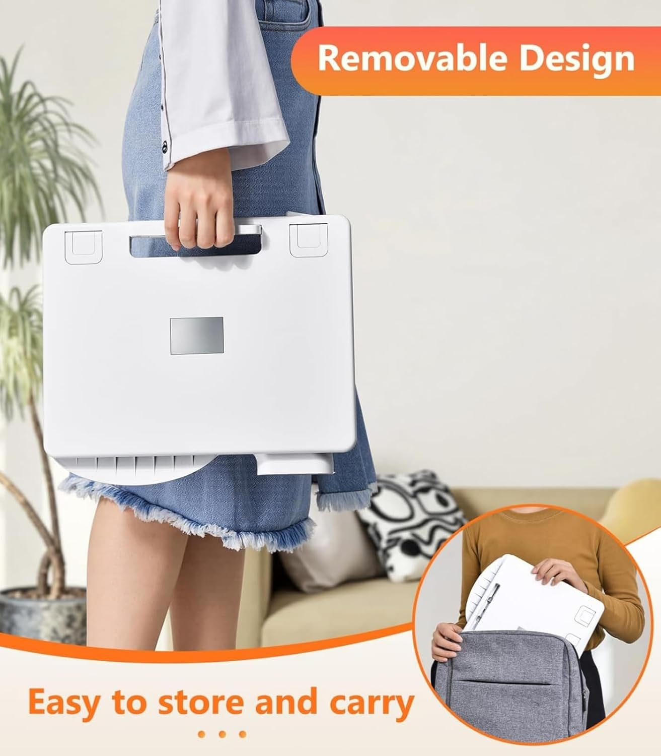 Car Seat Tray Table, Adjustable Travel Tray for Kids/Adults, Car Lap Desk for Laptop Computer Tablet Book, Front Passenger/Rear/Driver Seat Food Eating, Essentials Accessories for Long Trips image number 5