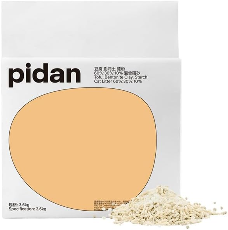 PIDAN Composite Cat Litter, 7L/3.6Kg, 60% Tofu and 30% Bentonite Clay, 10% Starch Litter, Fast Clumping (1Bag)