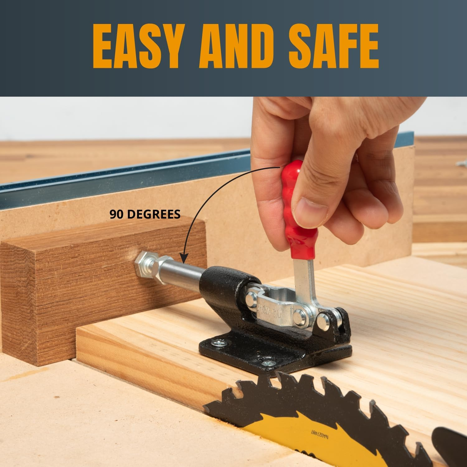 POWERTEC 4PK Push Pull Toggle Clamp, 500Lbs Holding Capacity, 305CM Quick Release Push Pull Lever Clamp, Stroke Clamp for Welding, Woodworking Jigs and Fixtures, Pocket Hole Jigs, CNC (20318-P4) image number 3