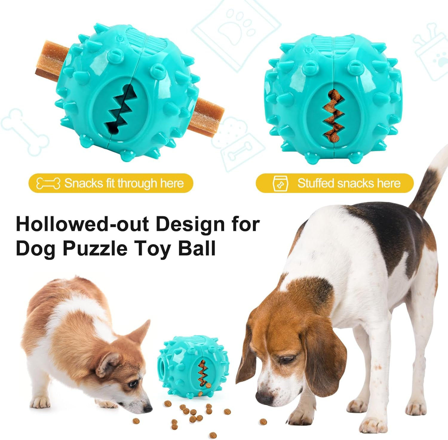 Dog Chew Toys, Fun to Chew, Chase and Fetch, Interactive Treat Dispenser, Dental Cleaning Dog Toy, Puppy Training, IQ Mental Stimulation, Boredom Buster for Small, Medium Breeds image number 4