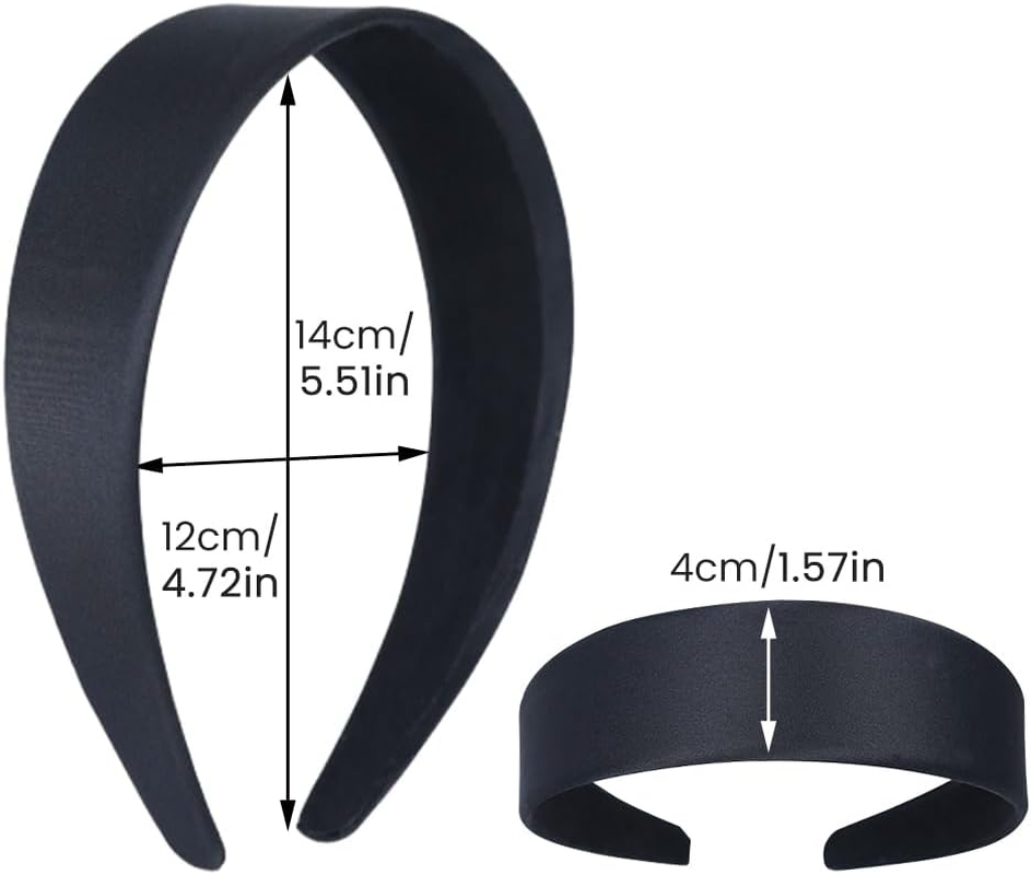 Wide Headband 4 Cm Headband Women'S Wide Classic Basic Black Band Headband for Women Made of Material, Elegant Accessory for Any Occasion image number 3