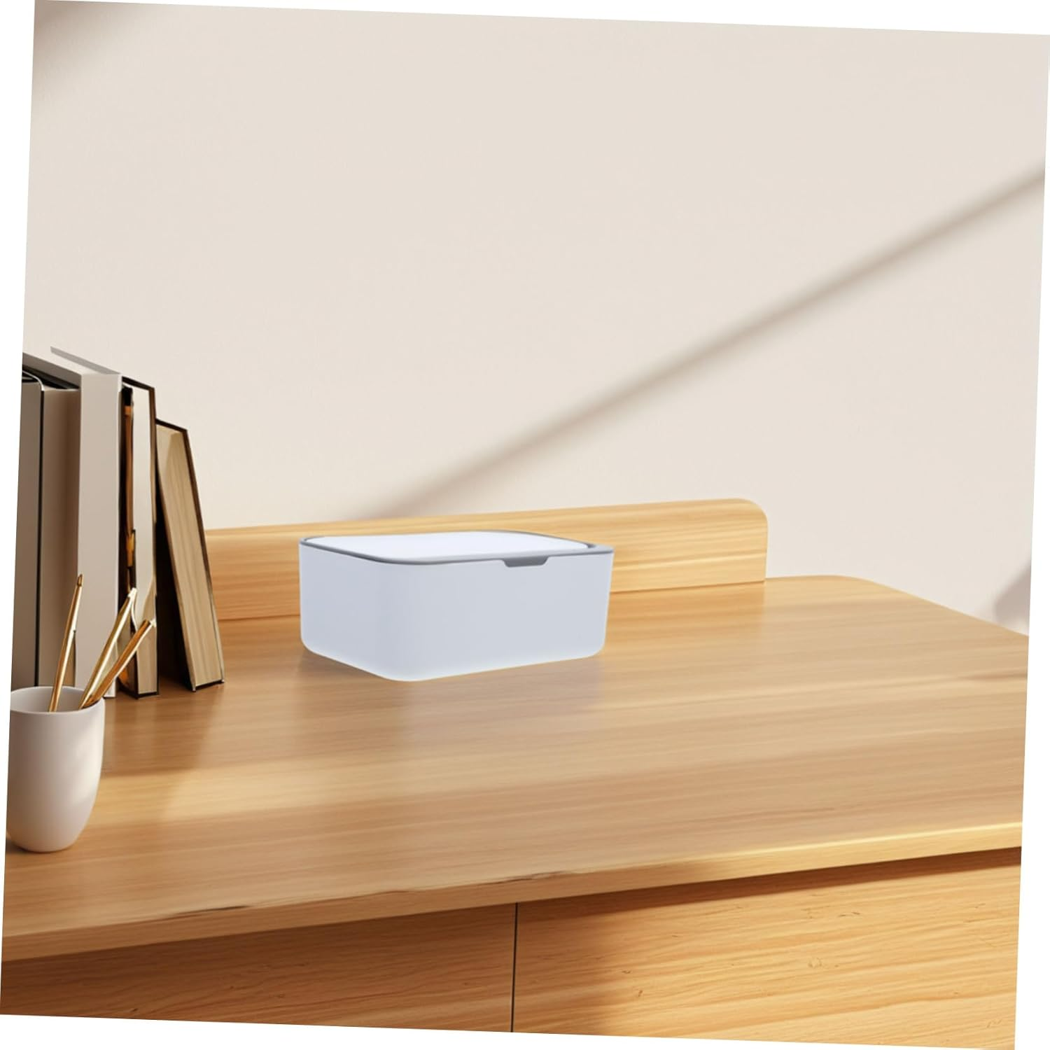 HOMSFOU Facial Tissue Dispenser Box Wipe Box Dispenser Sealing Lid Design Versatile Storage for Wipes Napkins